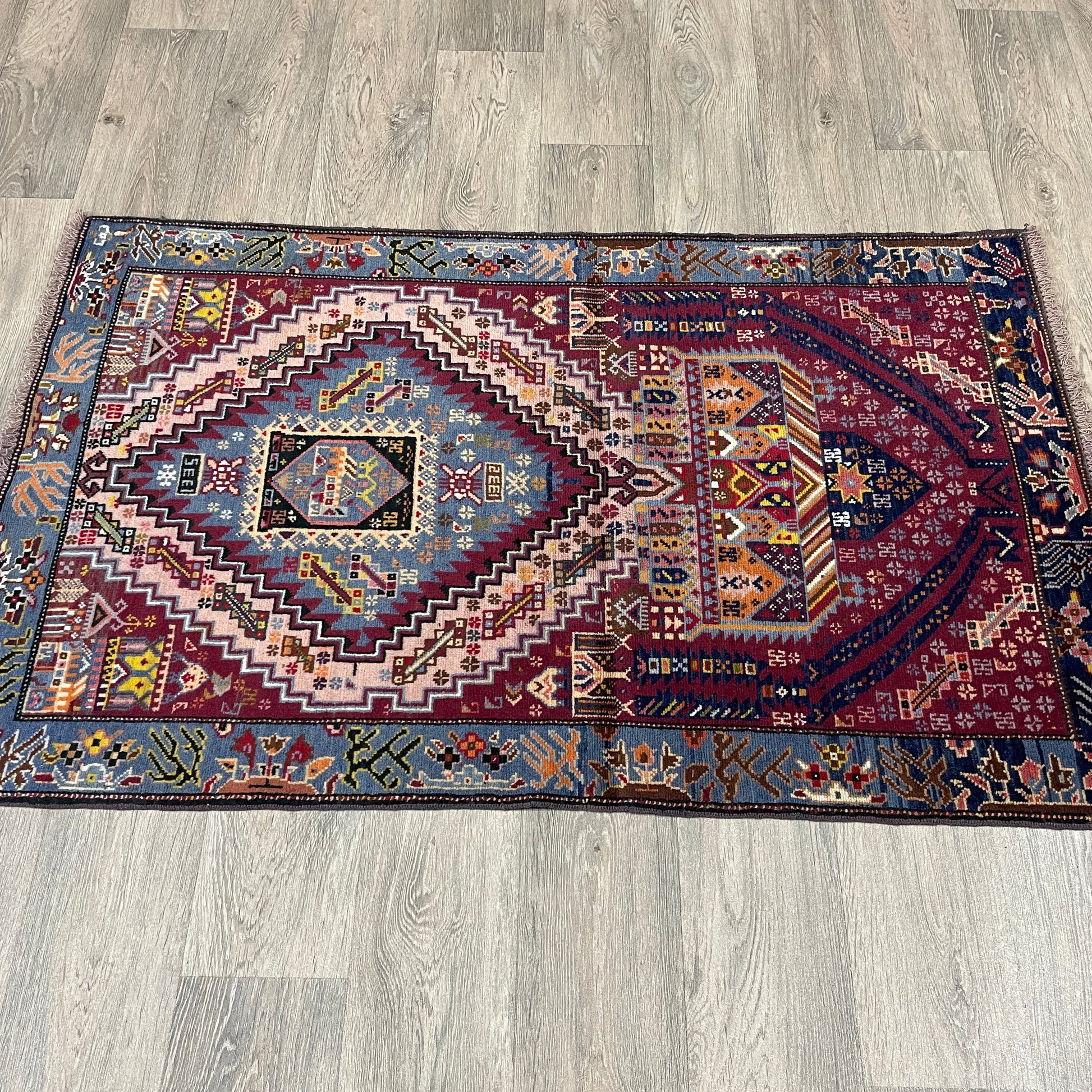 139 x 84 cm | Afghan Herati Baluch Rug (Old 1980)