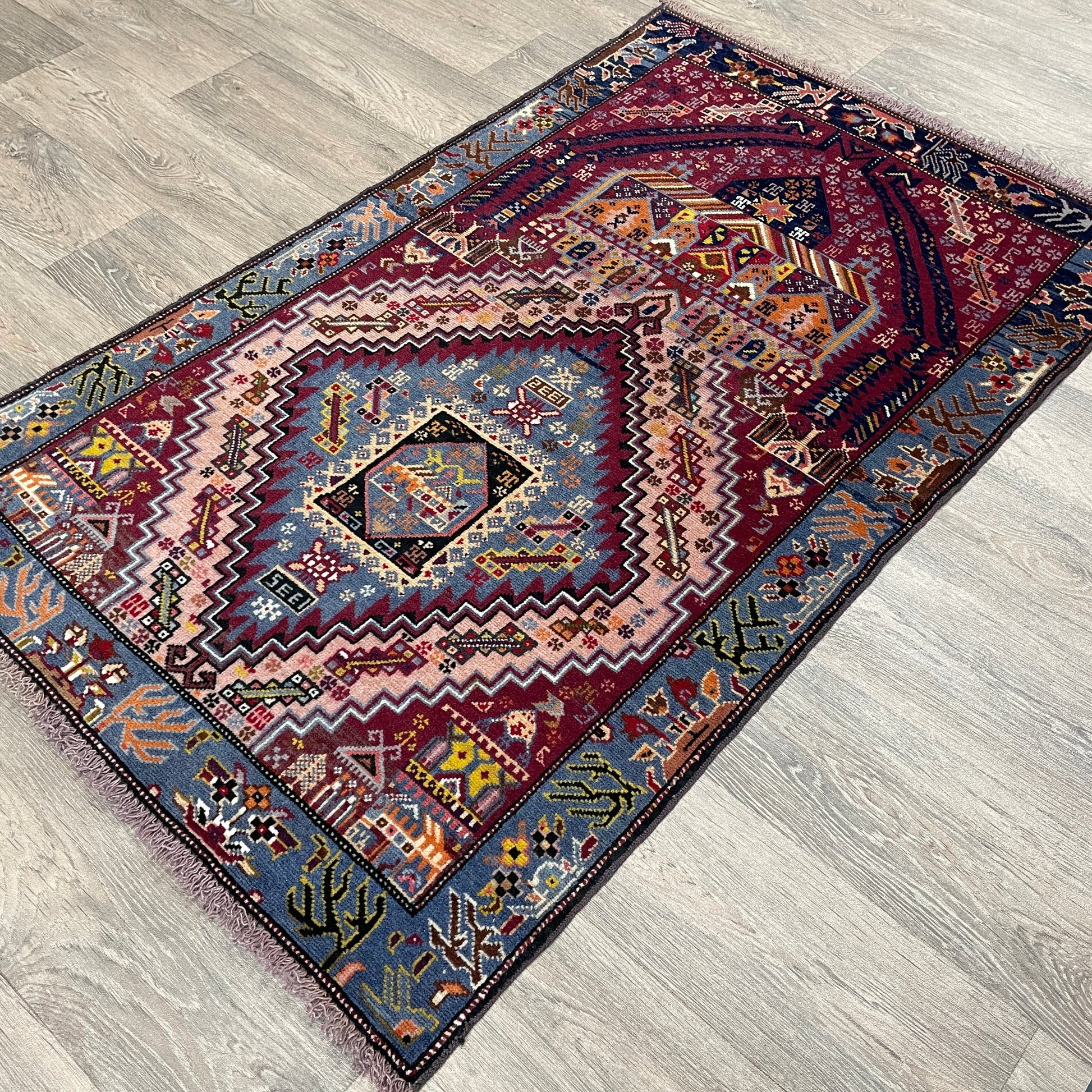139 x 84 cm | Afghan Herati Baluch Rug (Old 1980)