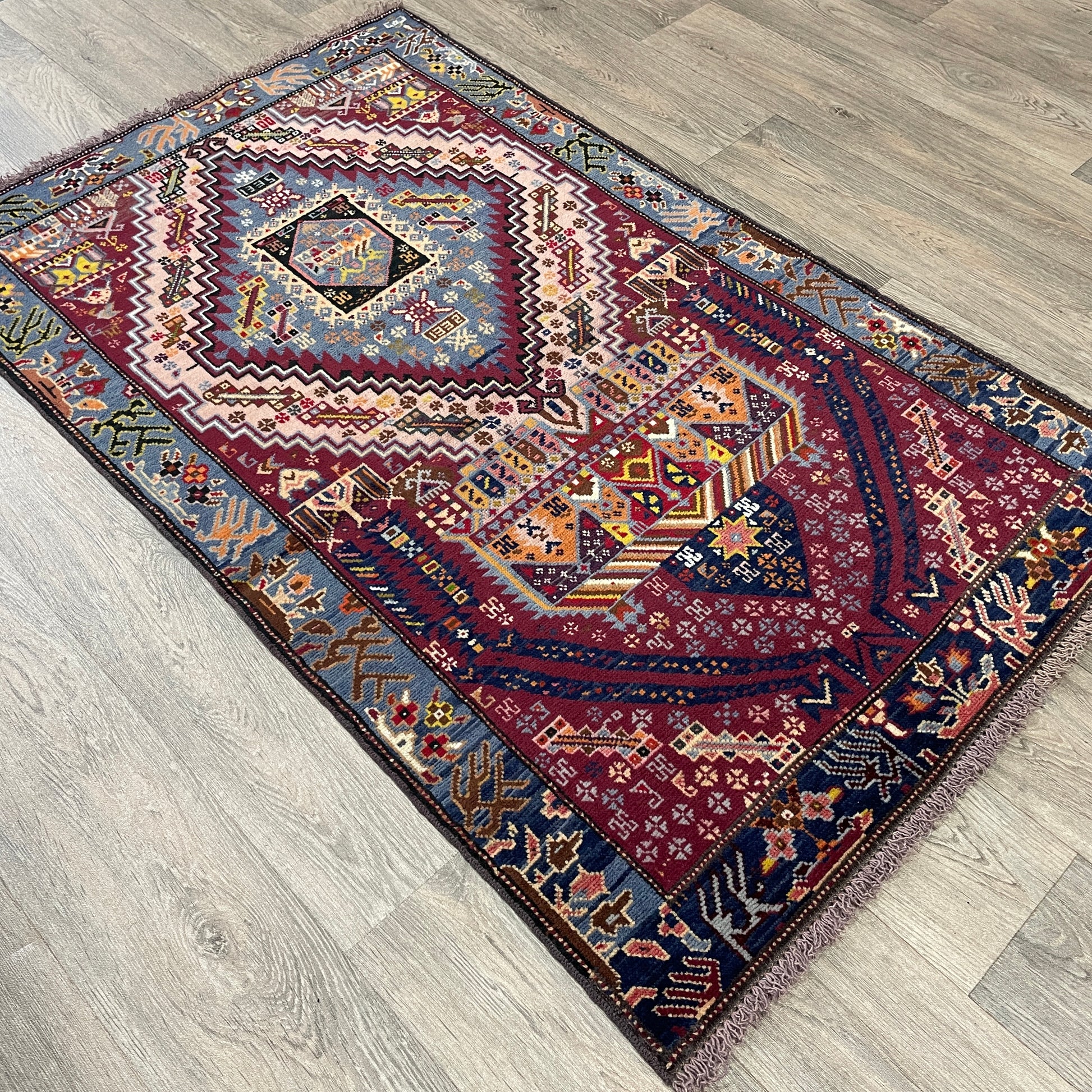 139 x 84 cm | Afghan Herati Baluch Rug (Old 1980)