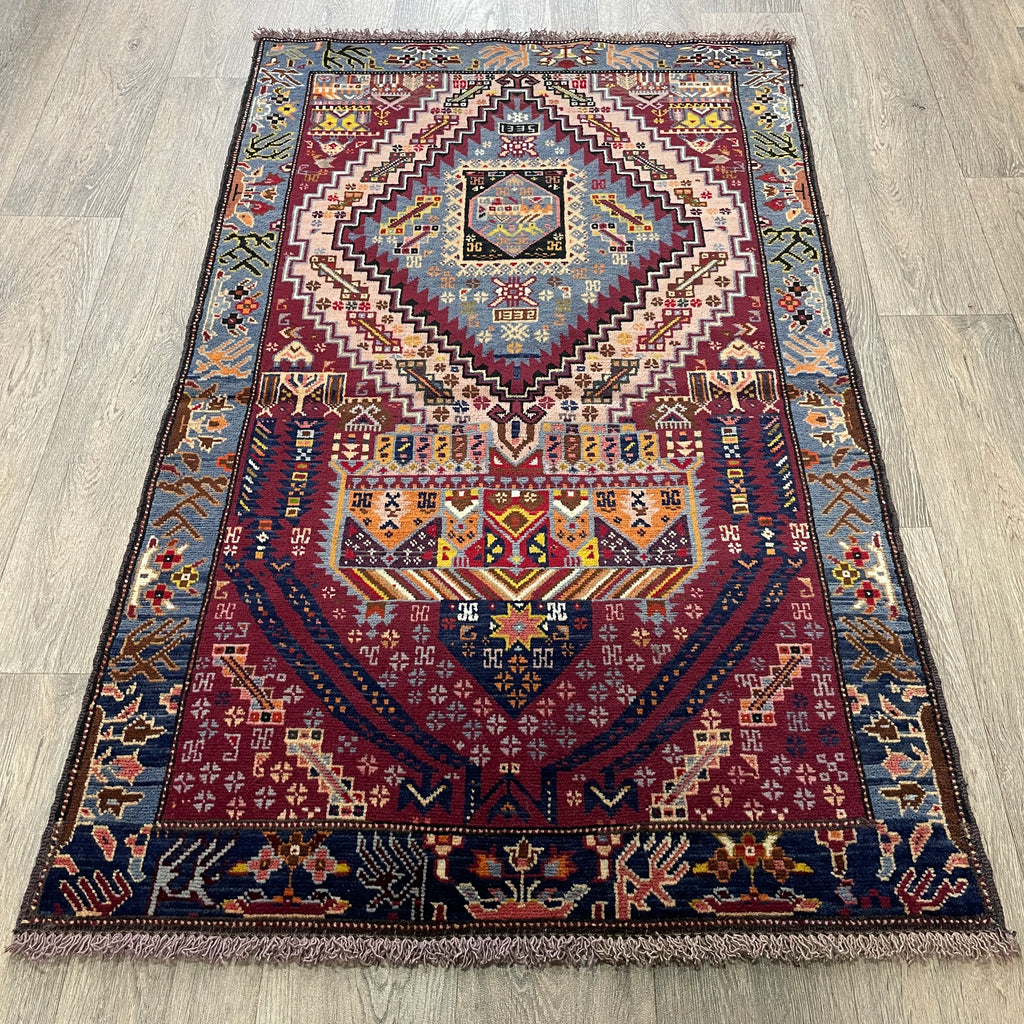 139 x 84 cm | Afghan Herati Baluch Rug (Old 1980)