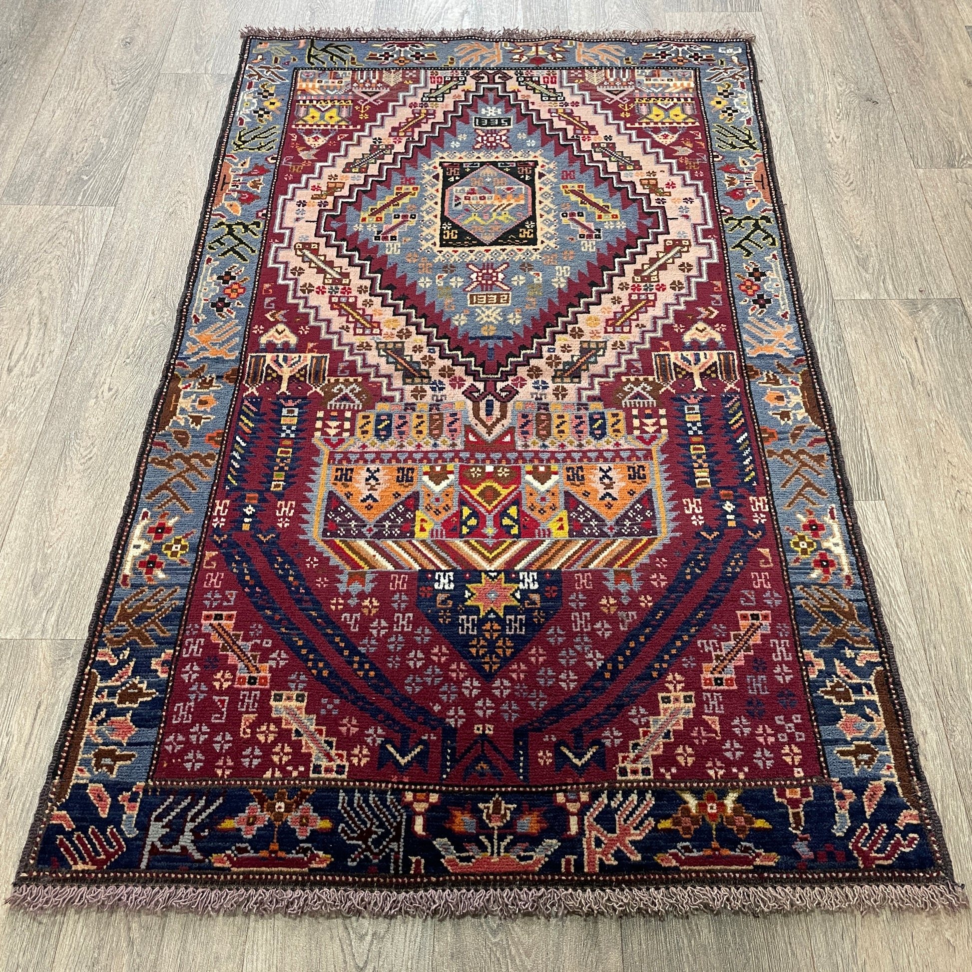 139 x 84 cm | Afghan Herati Baluch Rug (Old 1980)