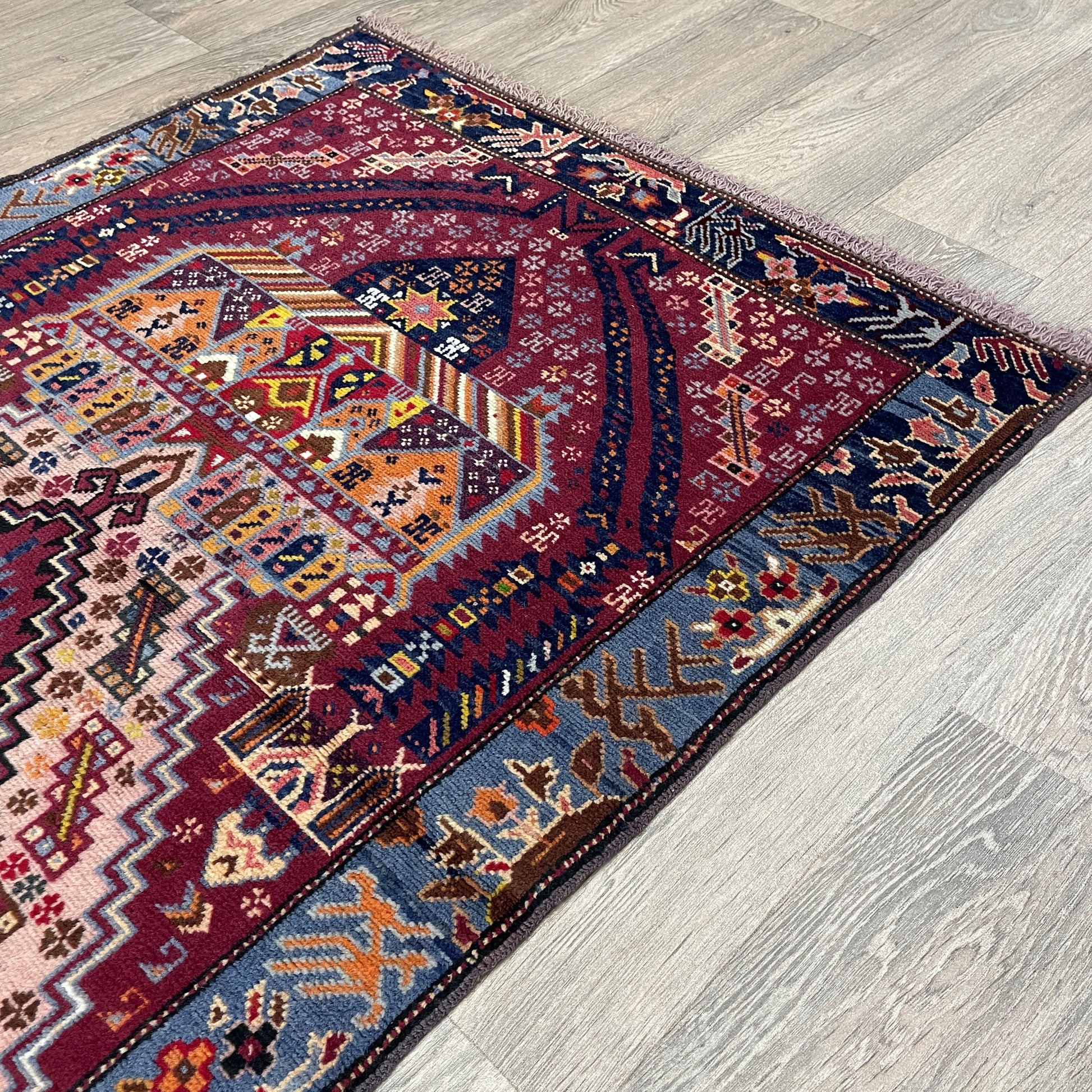 139 x 84 cm | Afghan Herati Baluch Rug (Old 1980)
