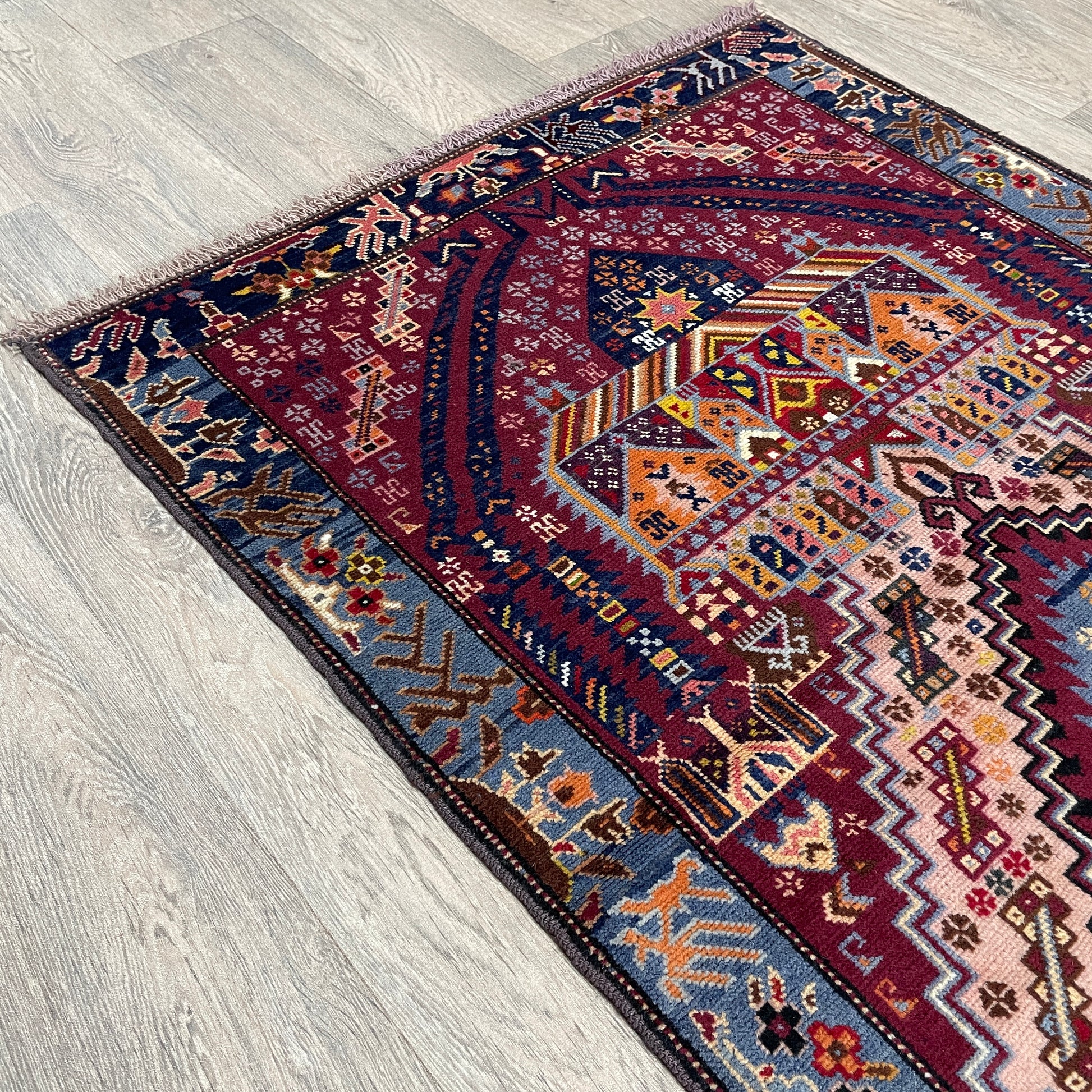 139 x 84 cm | Afghan Herati Baluch Rug (Old 1980)
