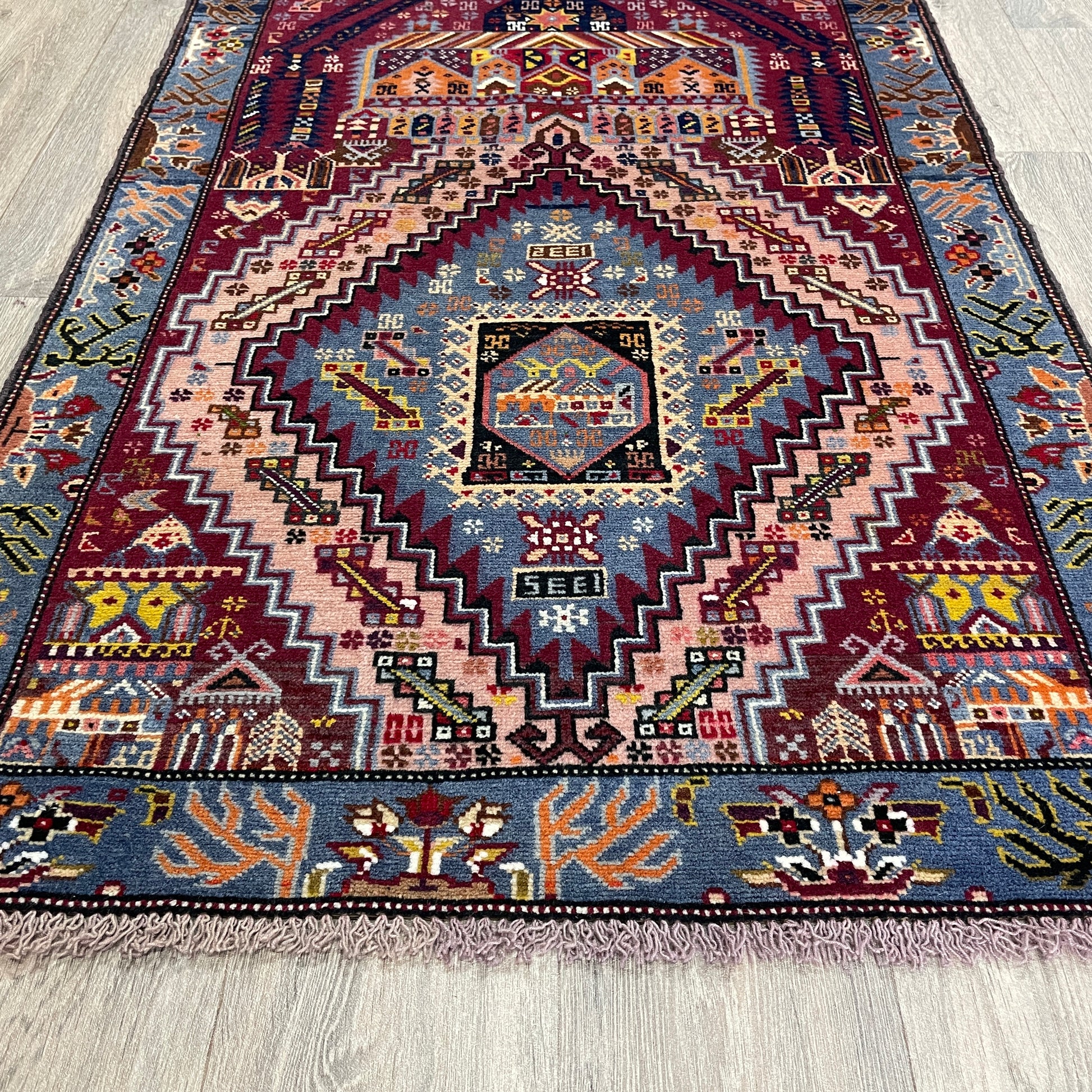 139 x 84 cm | Afghan Herati Baluch Rug (Old 1980)