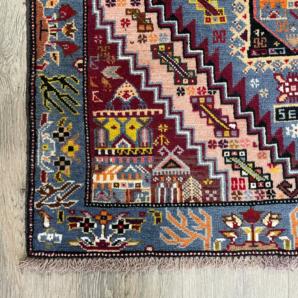 139 x 84 cm | Afghan Herati Baluch Rug (Old 1980)