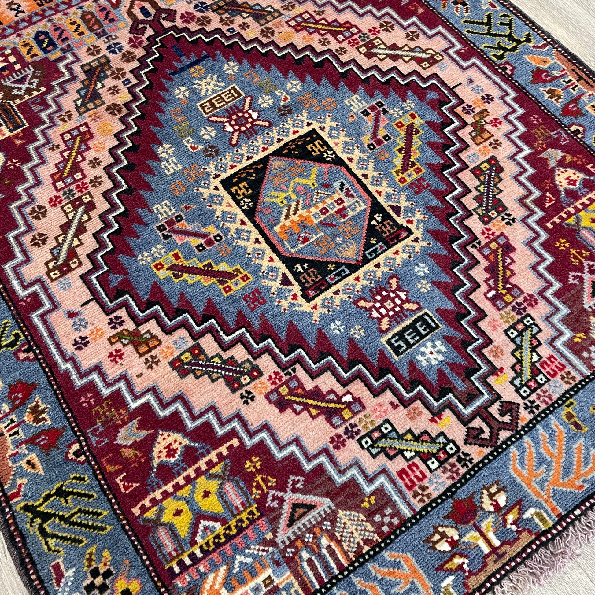 139 x 84 cm | Afghan Herati Baluch Rug (Old 1980)