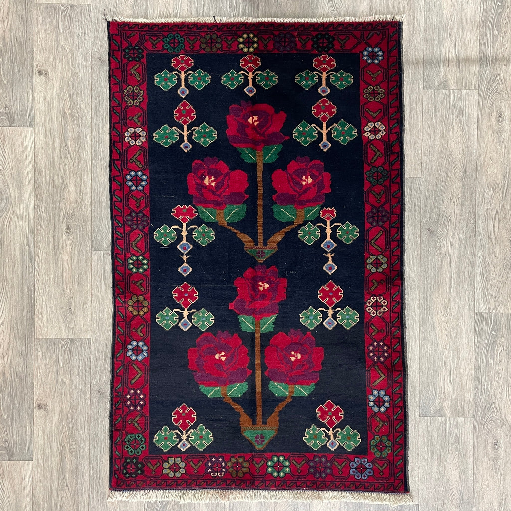 146 x 90 cm | Afghan Herati Baluch Rug (Old 1980)