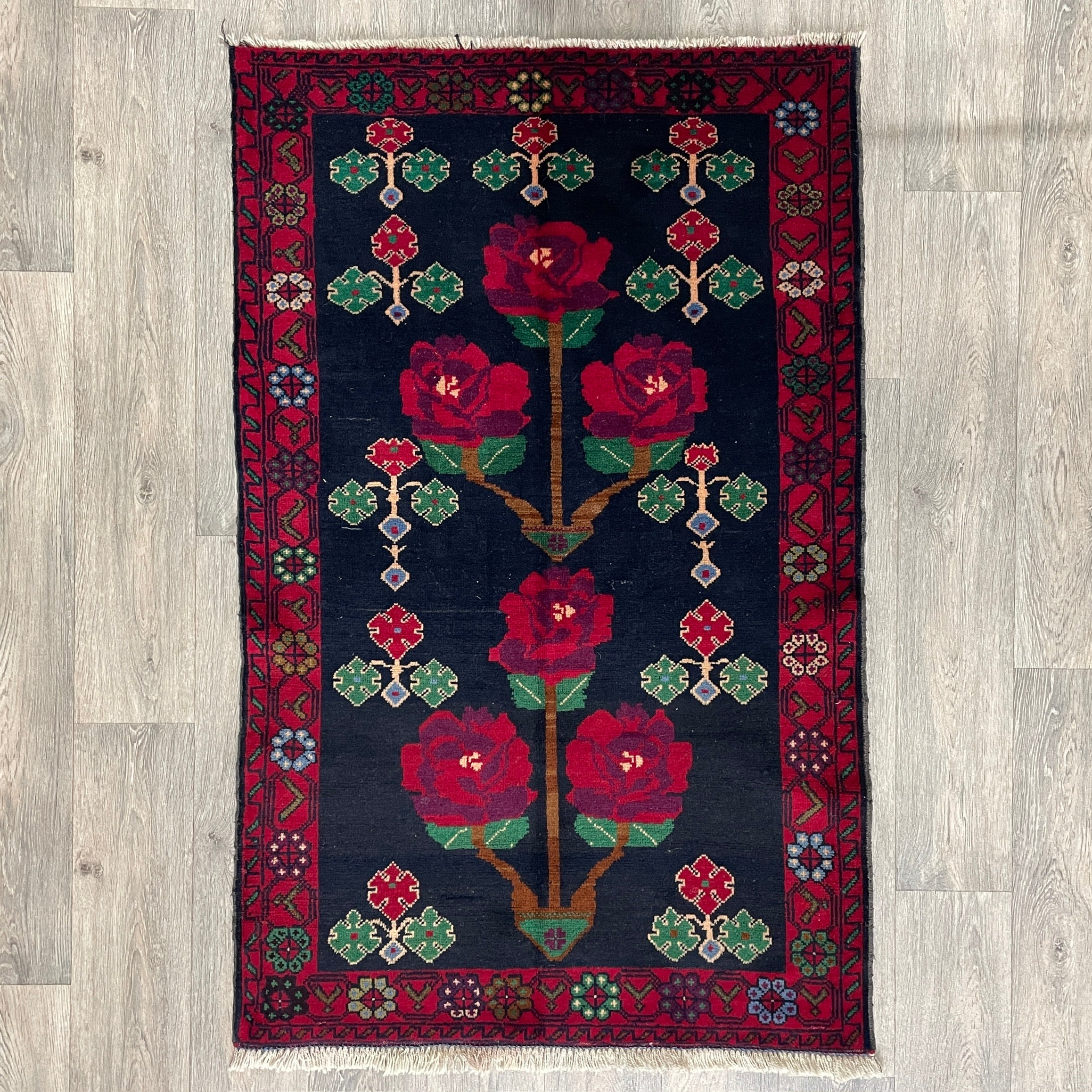 146 x 90 cm | Afghan Herati Baluch Rug (Old 1980)