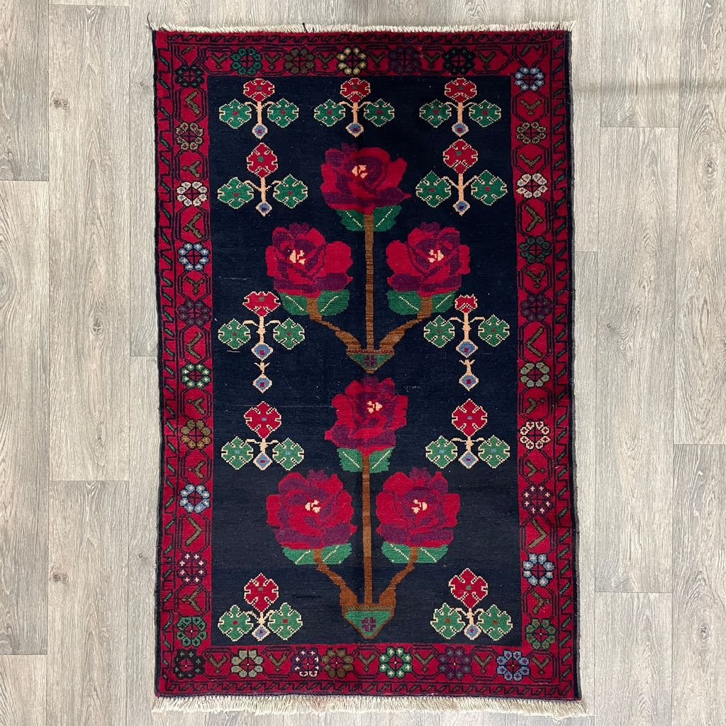 146 x 90 cm | Afghan Herati Baluch Rug (Old 1980)