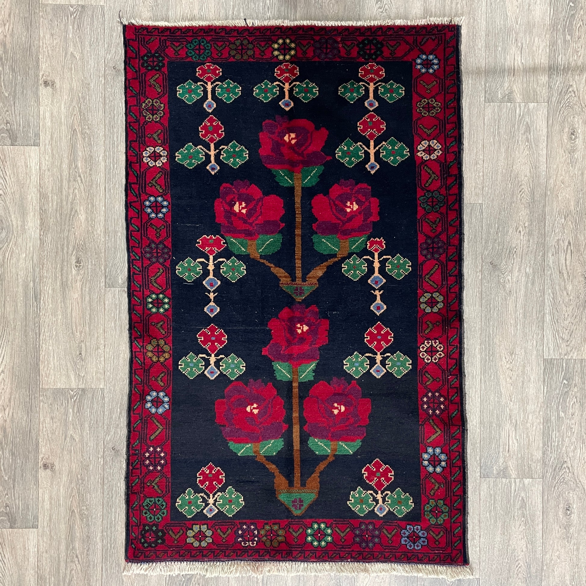 146 x 90 cm | Afghan Herati Baluch Rug (Old 1980)