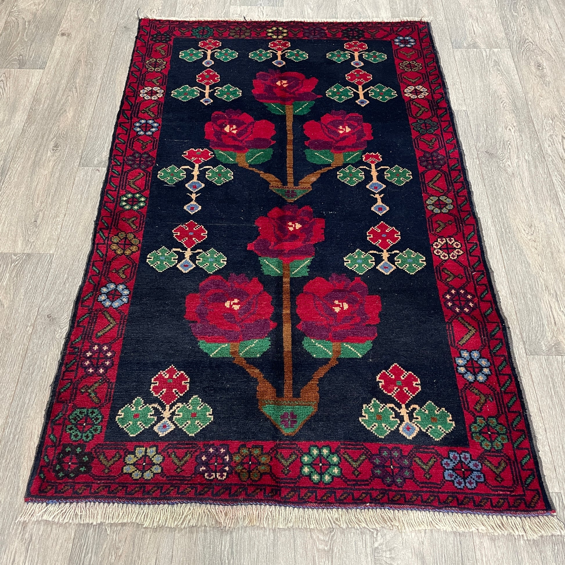 146 x 90 cm | Afghan Herati Baluch Rug (Old 1980)