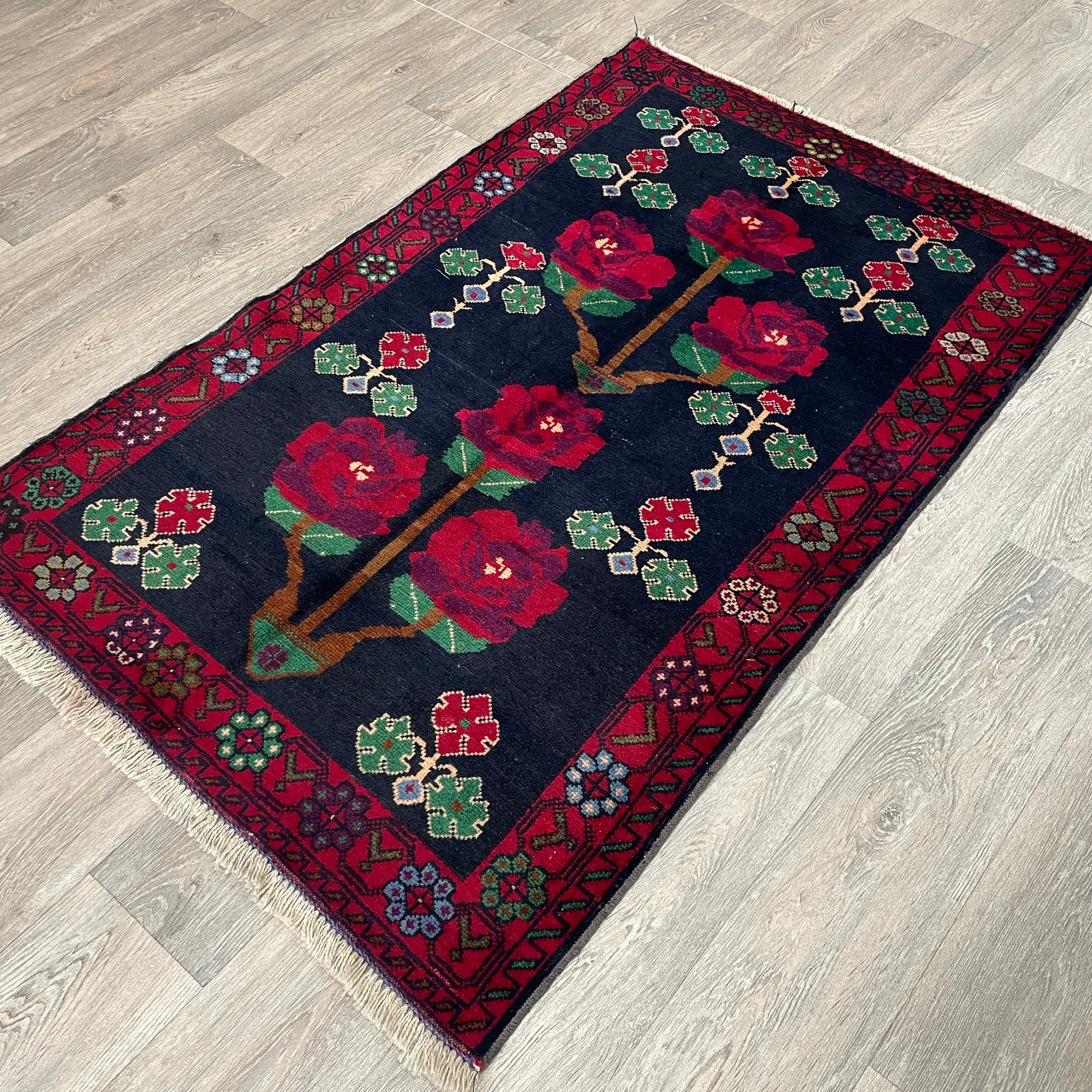 146 x 90 cm | Afghan Herati Baluch Rug (Old 1980)