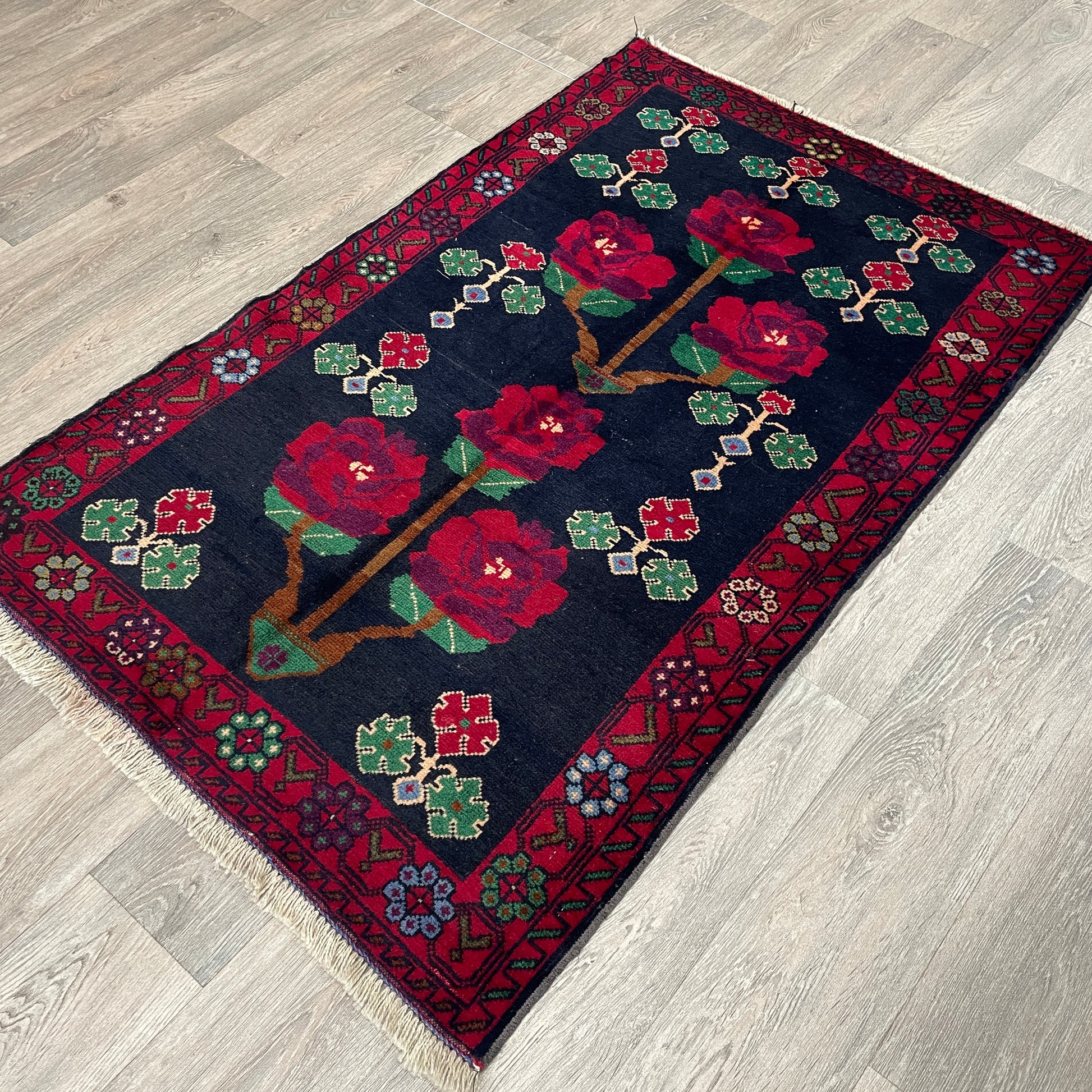 146 x 90 cm | Afghan Herati Baluch Rug (Old 1980)