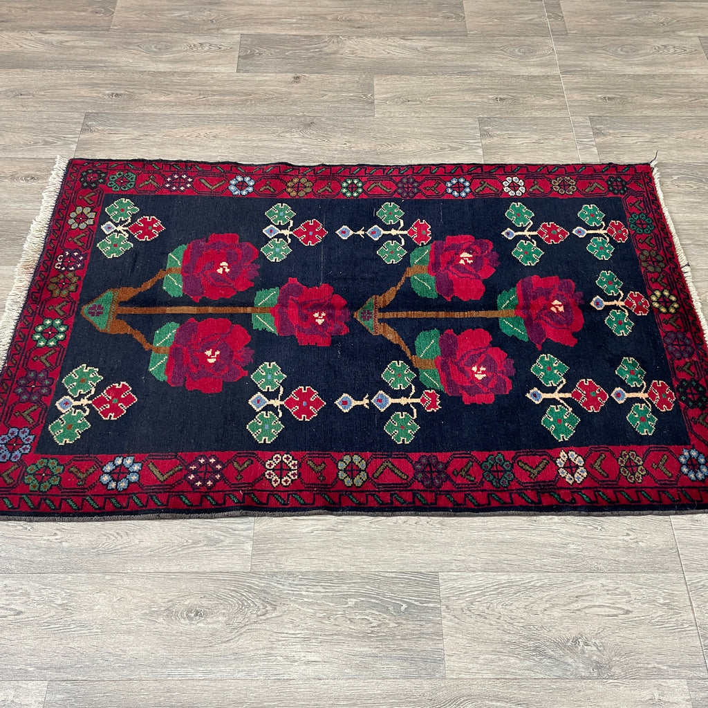146 x 90 cm | Afghan Herati Baluch Rug (Old 1980)