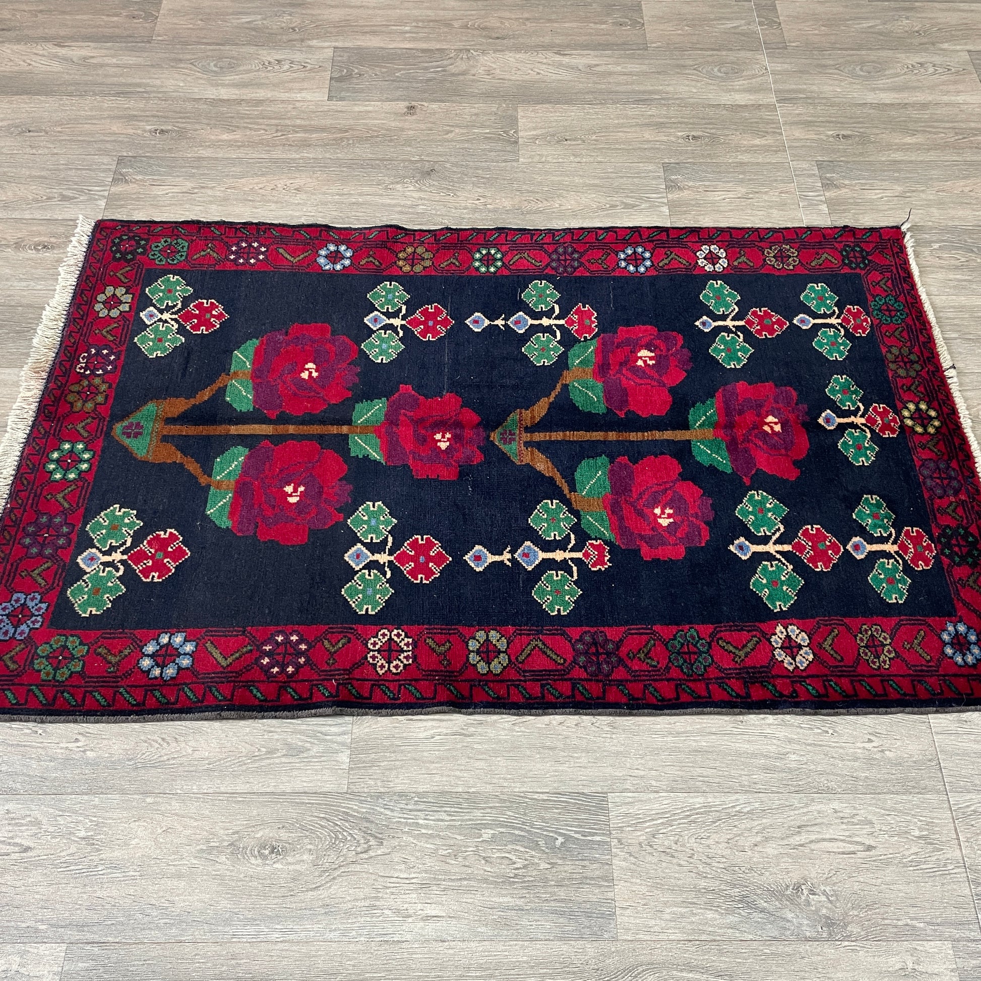 146 x 90 cm | Afghan Herati Baluch Rug (Old 1980)