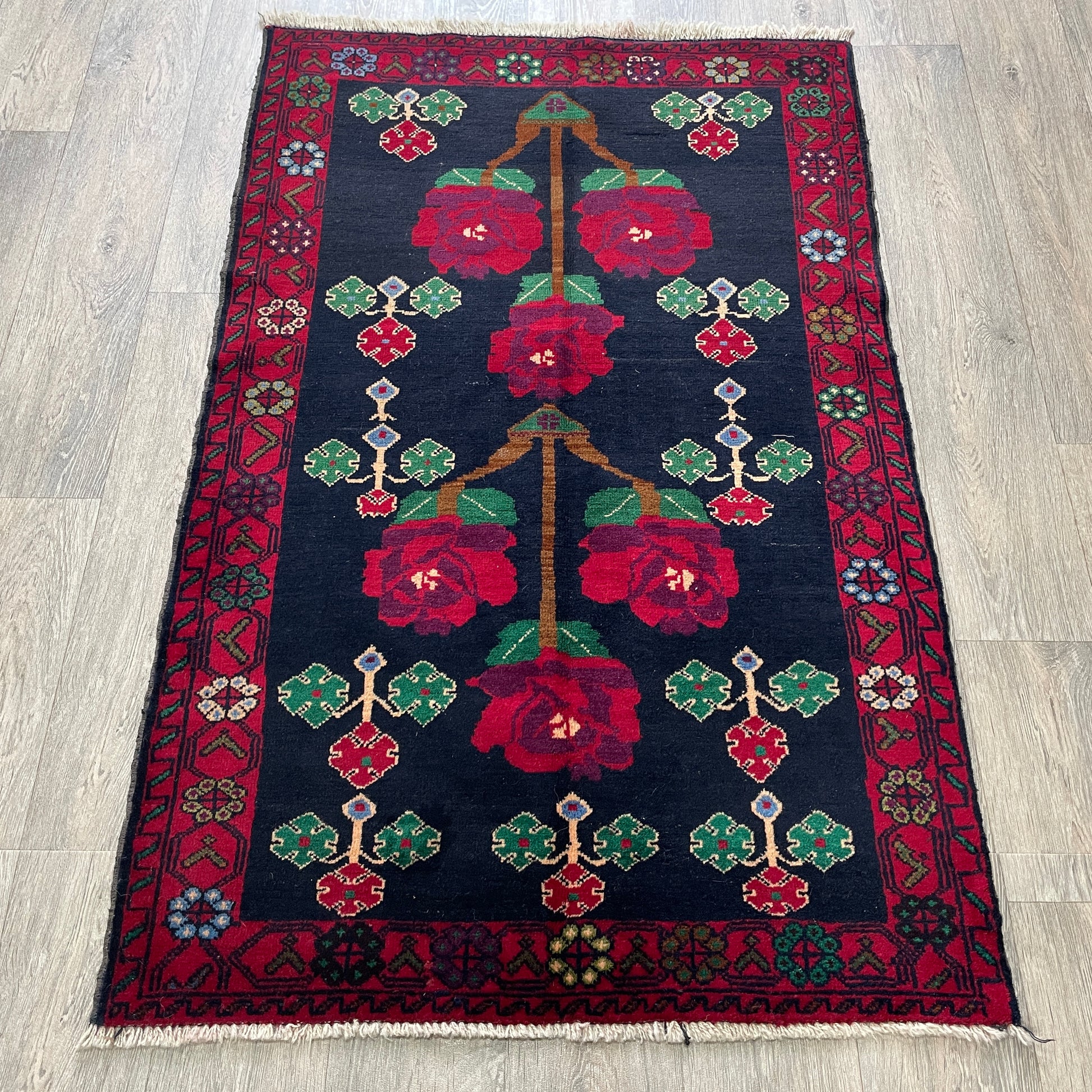 146 x 90 cm | Afghan Herati Baluch Rug (Old 1980)