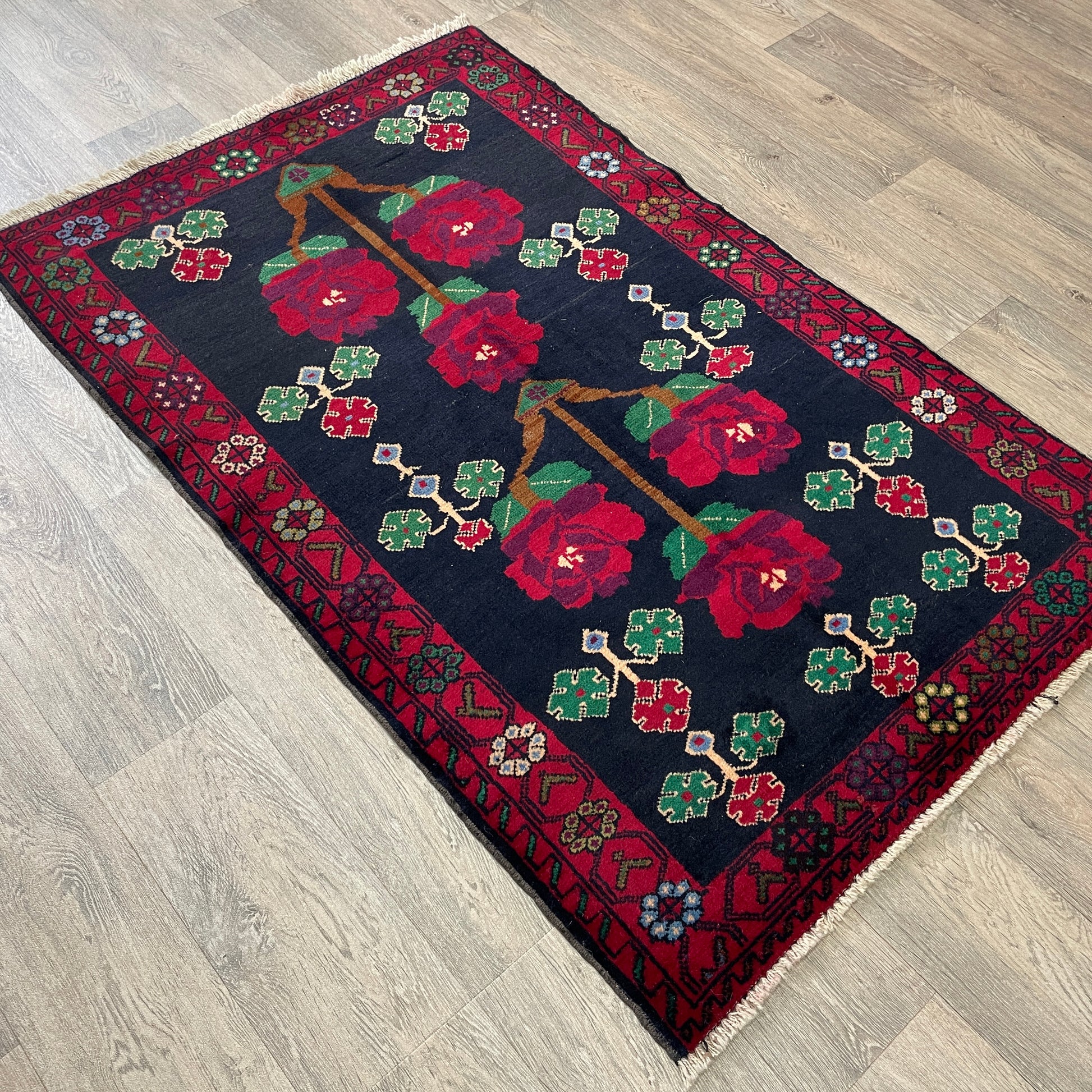 146 x 90 cm | Afghan Herati Baluch Rug (Old 1980)