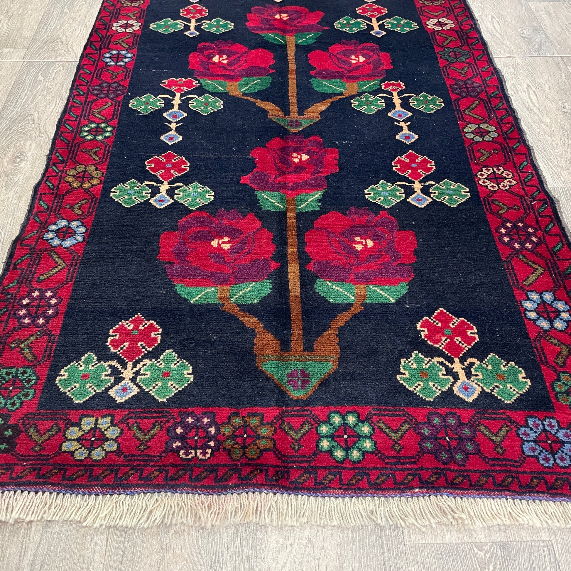 146 x 90 cm | Afghan Herati Baluch Rug (Old 1980)