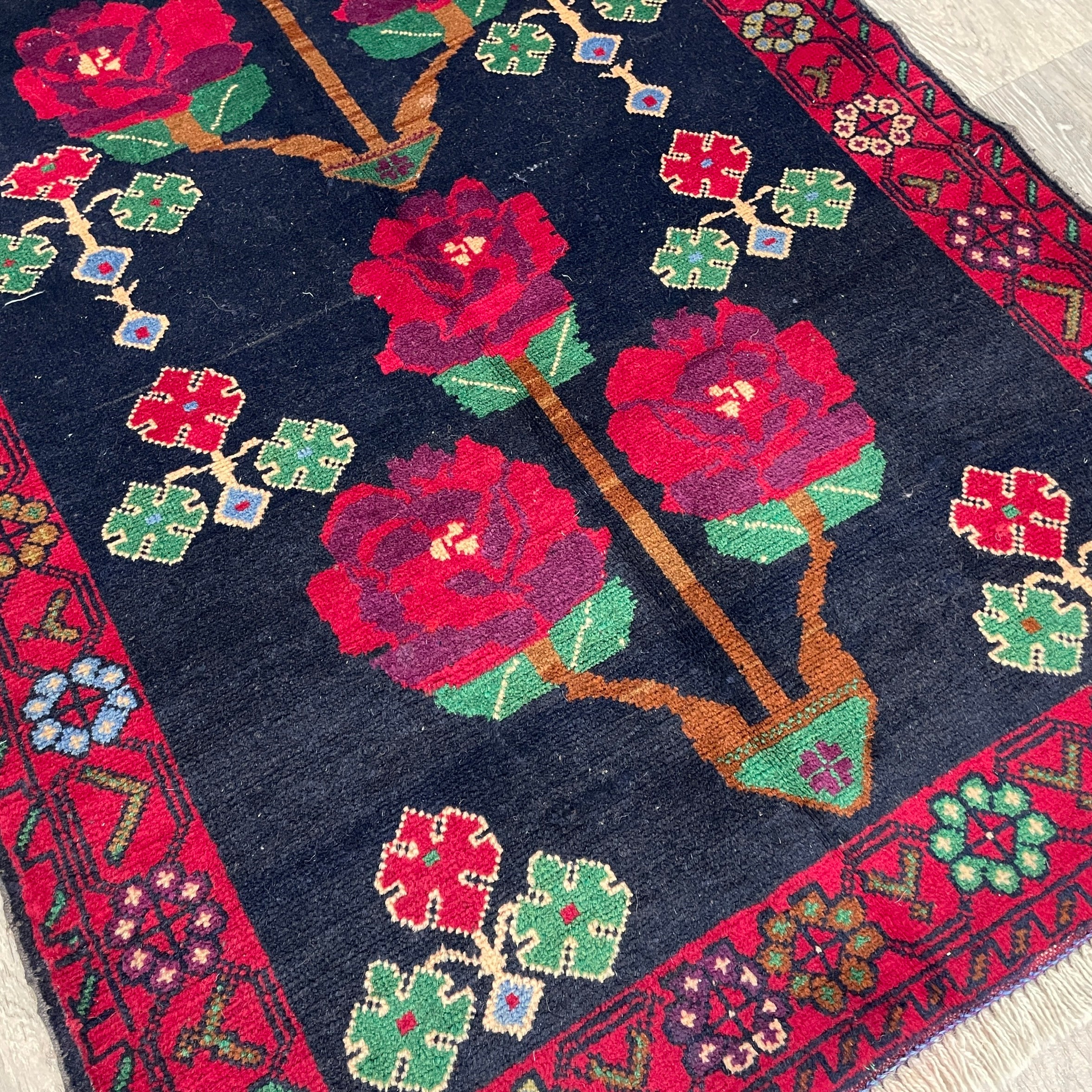 146 x 90 cm | Afghan Herati Baluch Rug (Old 1980)