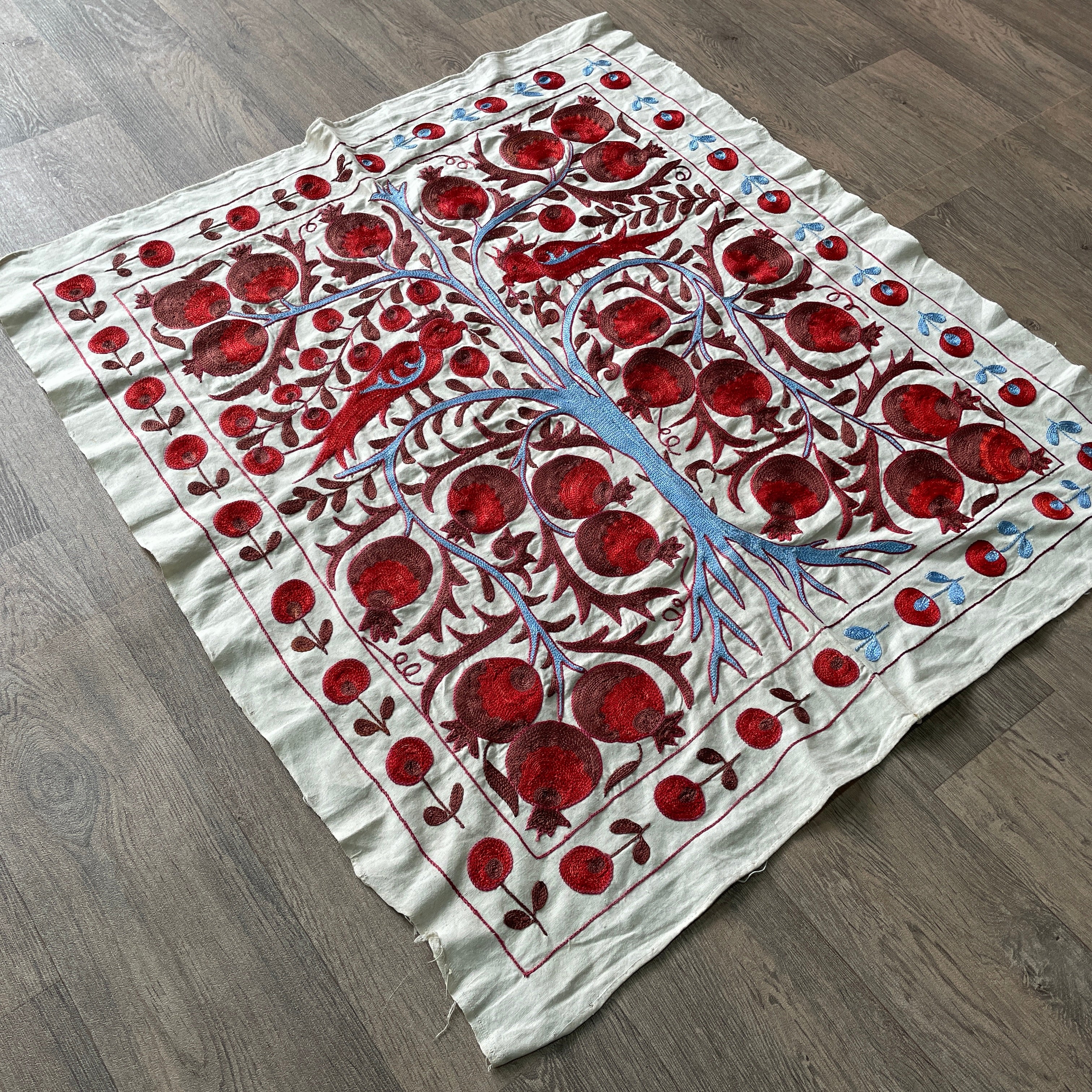 Uzbek Suzani Table Throw