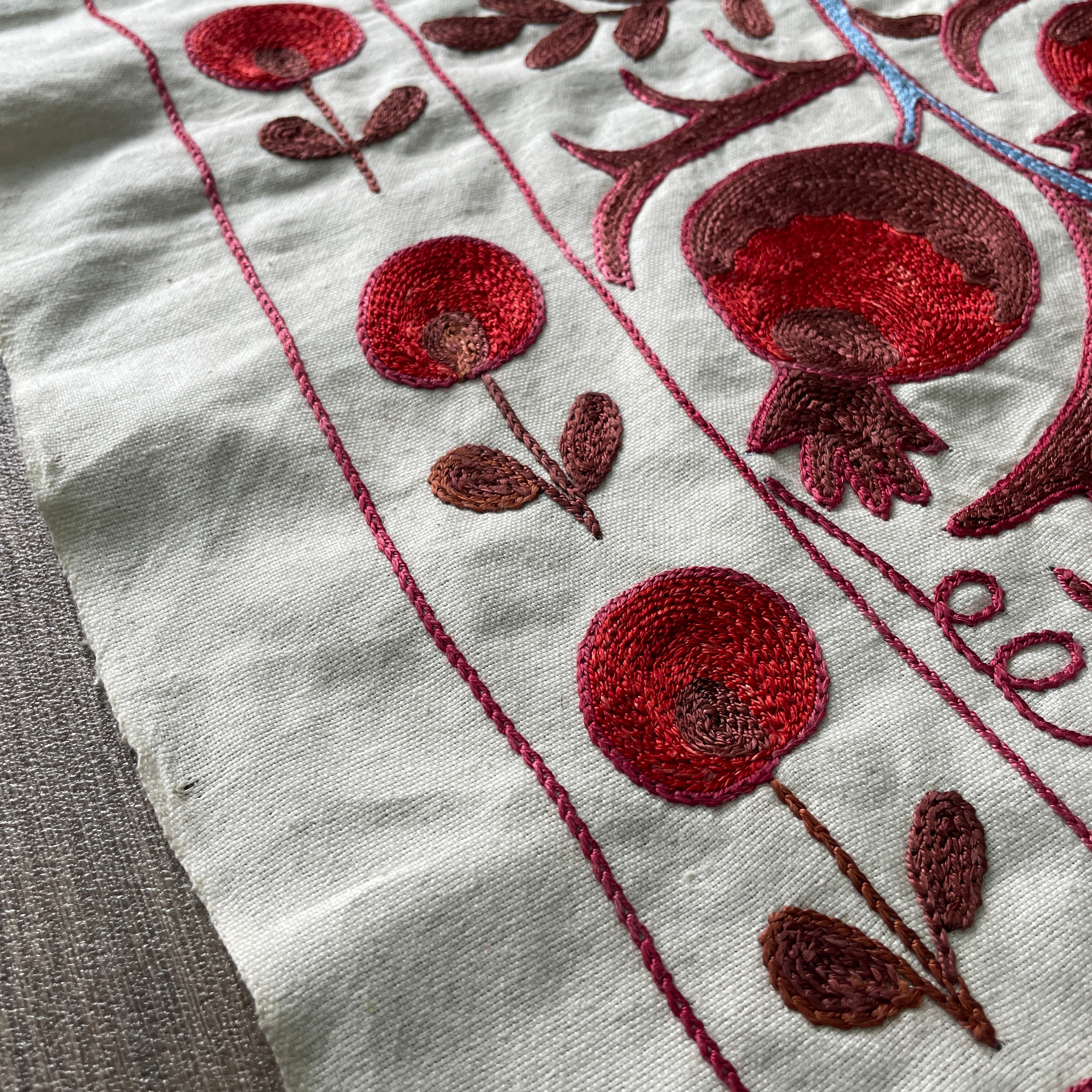 Uzbek Suzani Table Throw