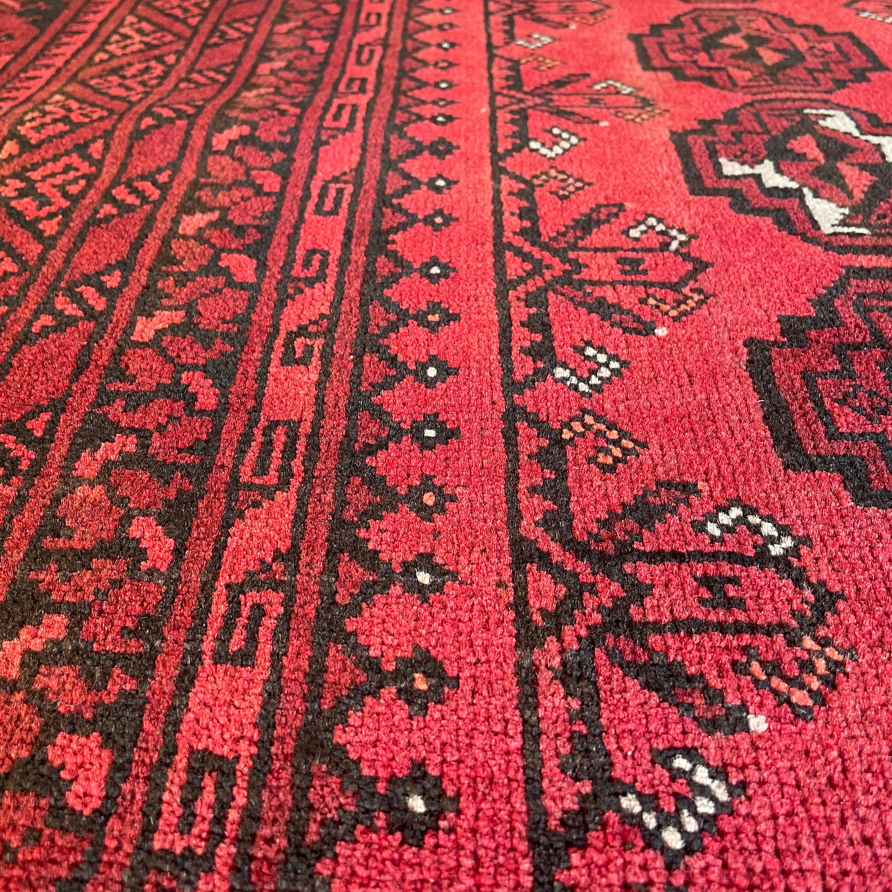 Old Afghan Aqcha Rug c. 1970