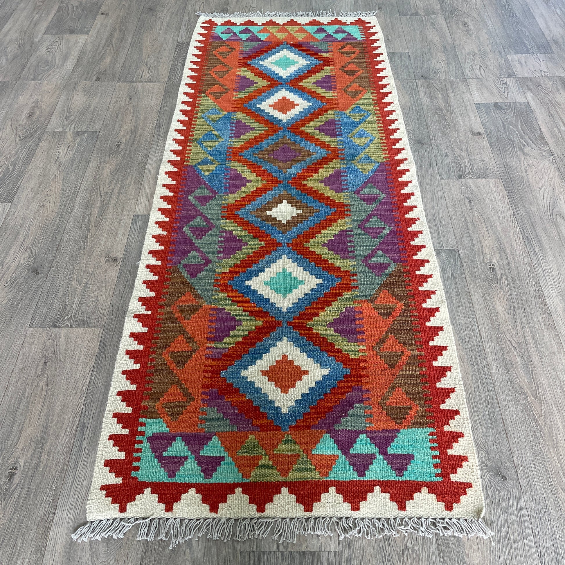 193 x 72 cm | Afghan Kilim Runner