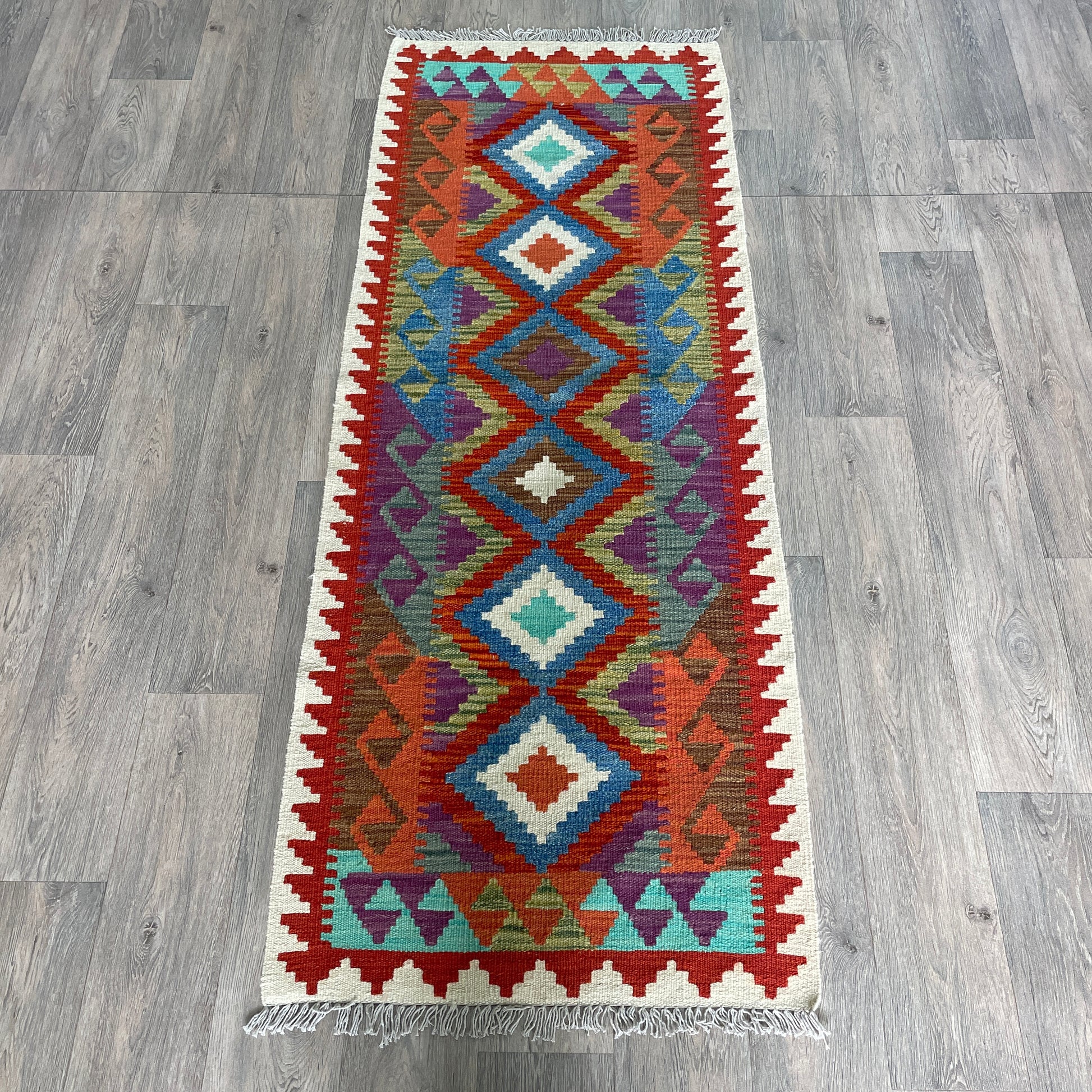 193 x 72 cm | Afghan Kilim Runner