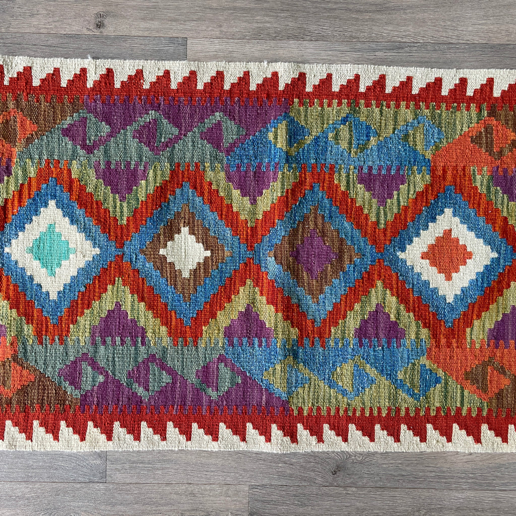 193 x 72 cm | Afghan Kilim Runner