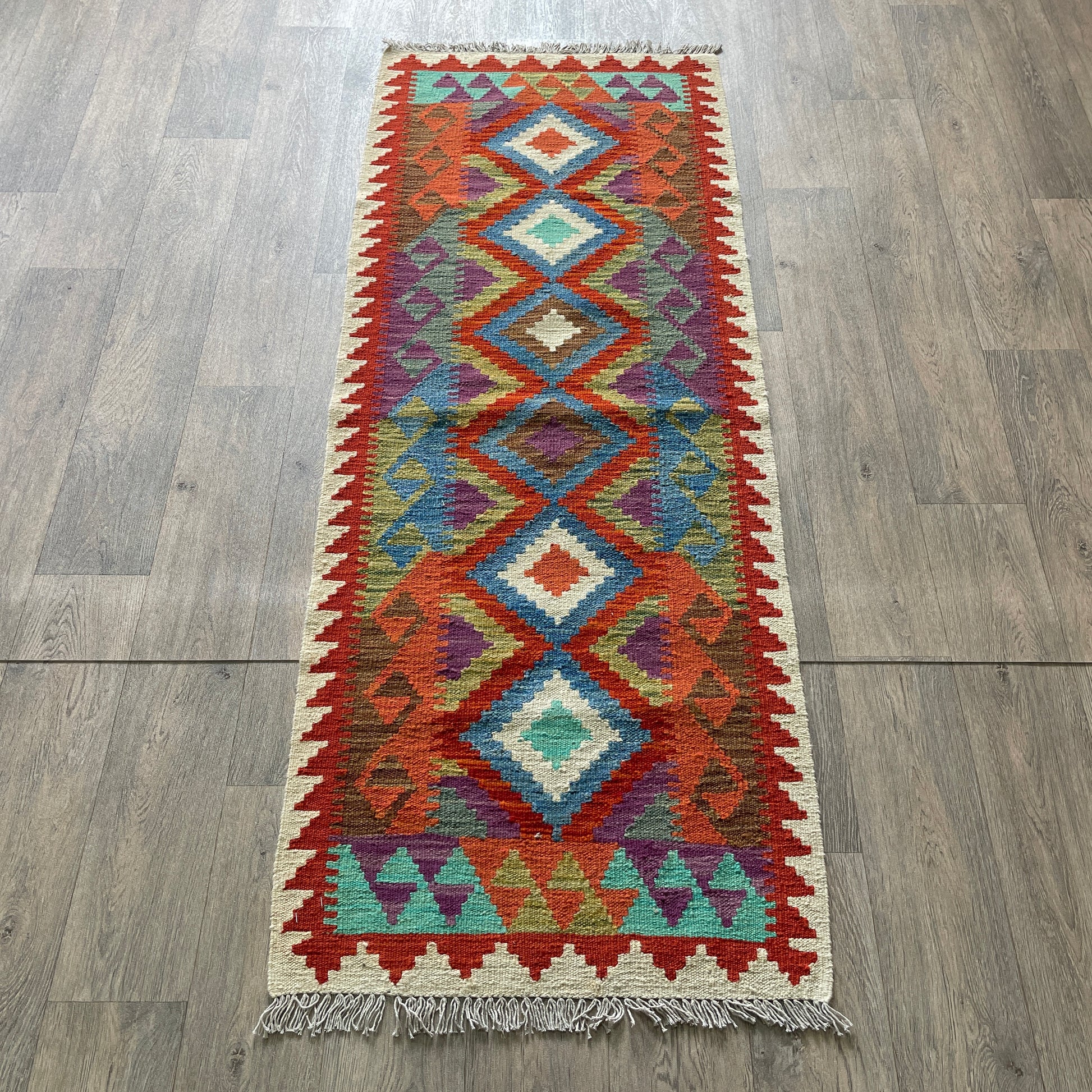 193 x 72 cm | Afghan Kilim Runner