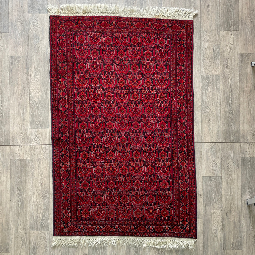 208 x 125 cm | Afghan Gul-Bagh Rug (Old 1990)
