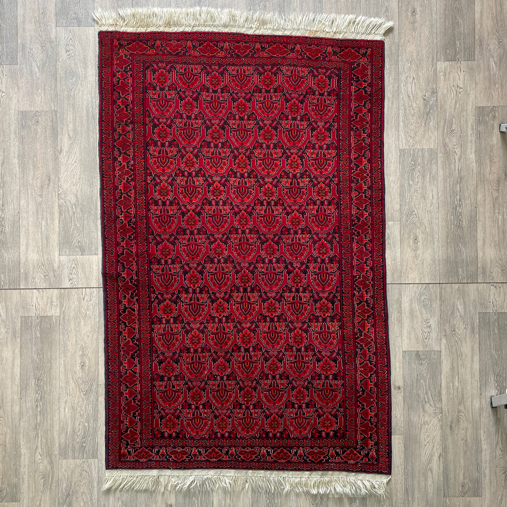 208 x 125 cm | Afghan Gul-Bagh Rug (Old 1990)