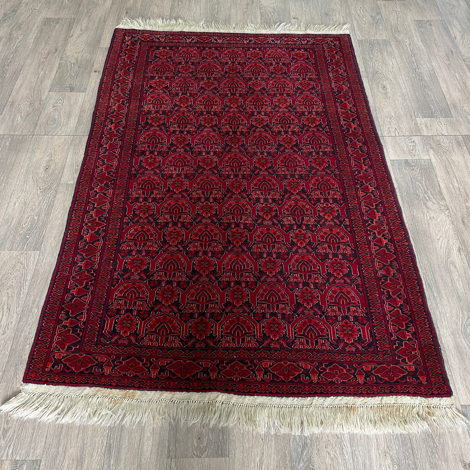 208 x 125 cm | Afghan Gul-Bagh Rug (Old 1990)