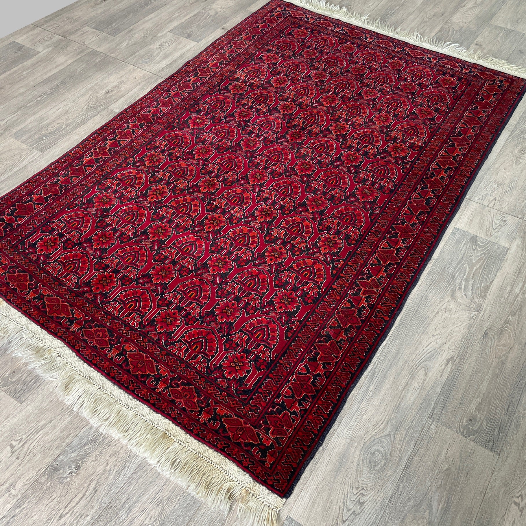 208 x 125 cm | Afghan Gul-Bagh Rug (Old 1990)