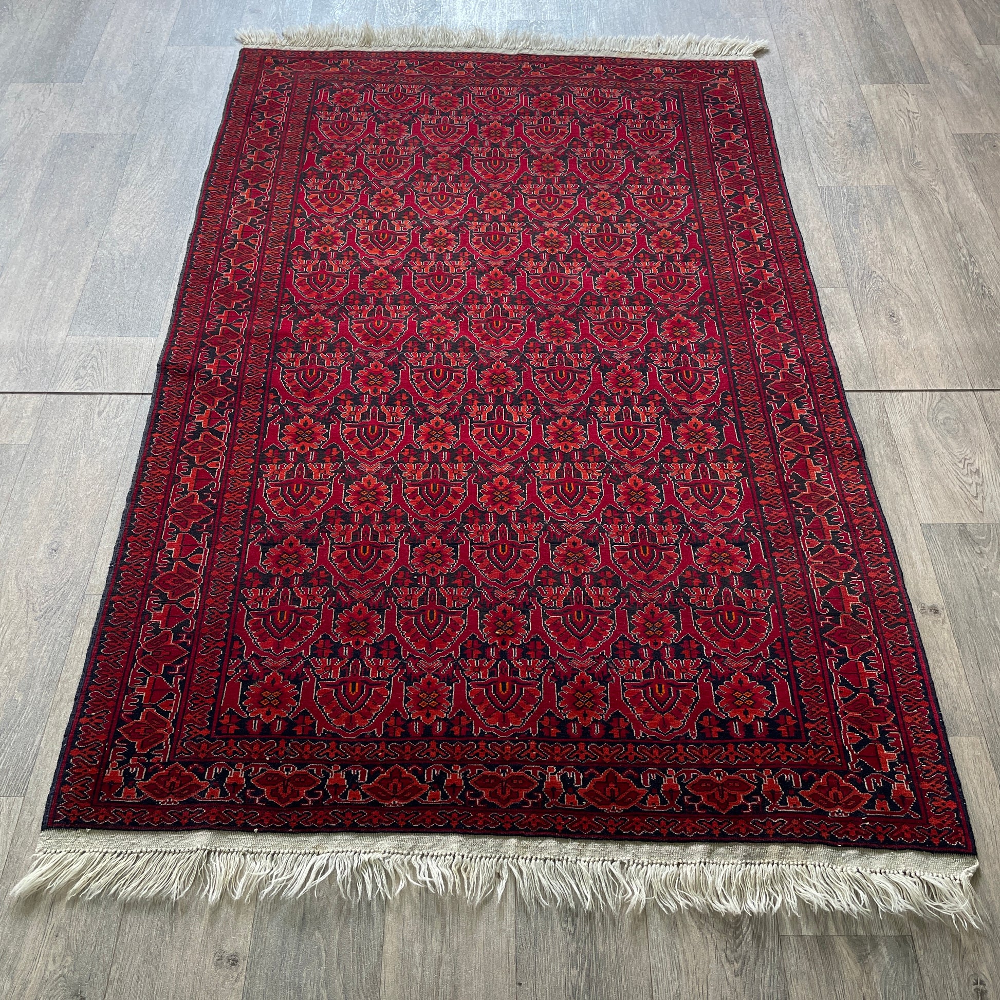 208 x 125 cm | Afghan Gul-Bagh Rug (Old 1990)