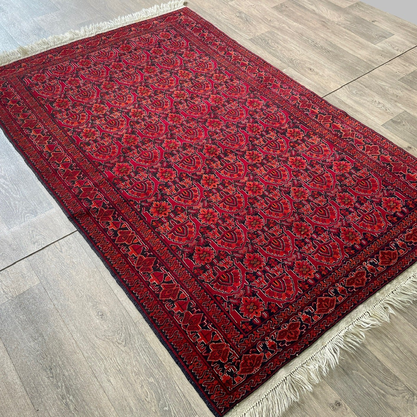 208 x 125 cm | Afghan Gul-Bagh Rug (Old 1990)