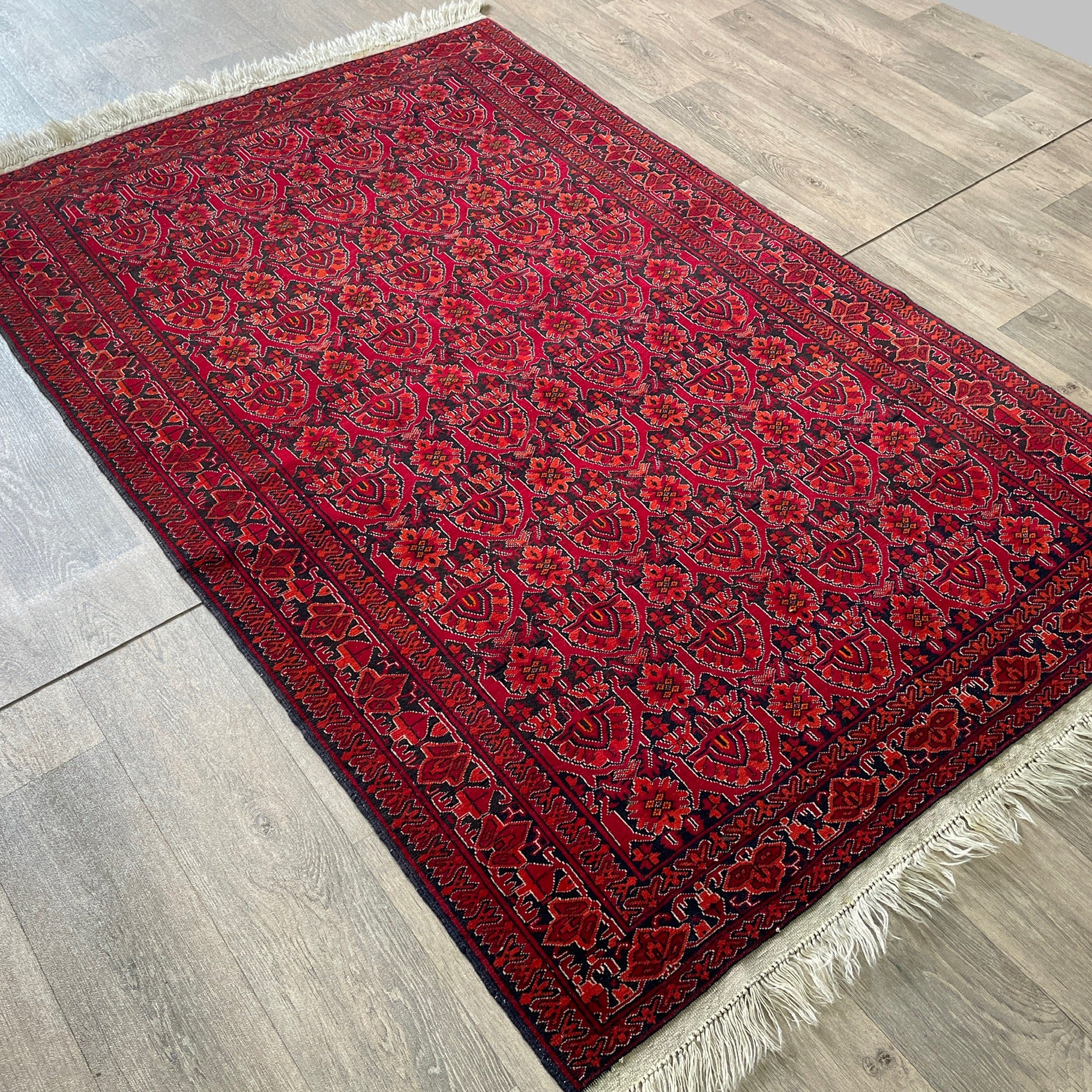 208 x 125 cm | Afghan Gul-Bagh Rug (Old 1990)