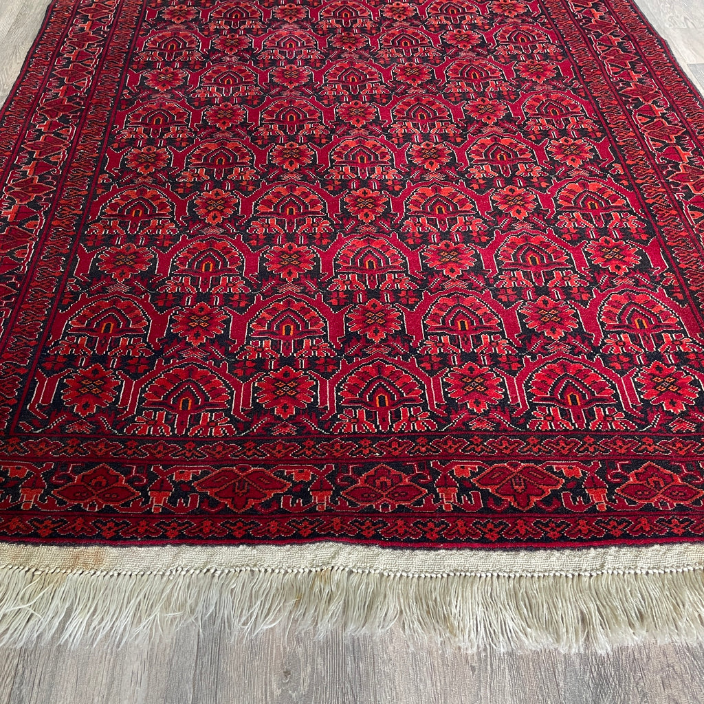208 x 125 cm | Afghan Gul-Bagh Rug (Old 1990)