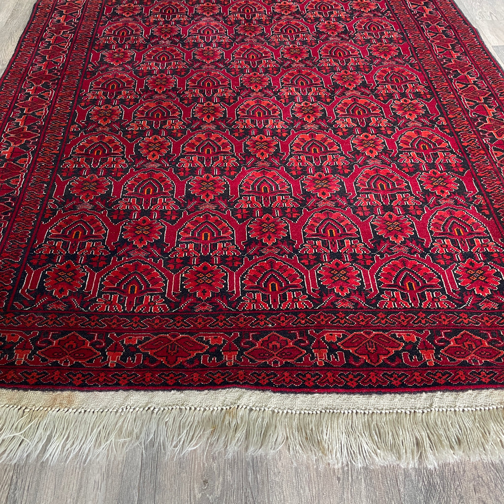 208 x 125 cm | Afghan Gul-Bagh Rug (Old 1990)