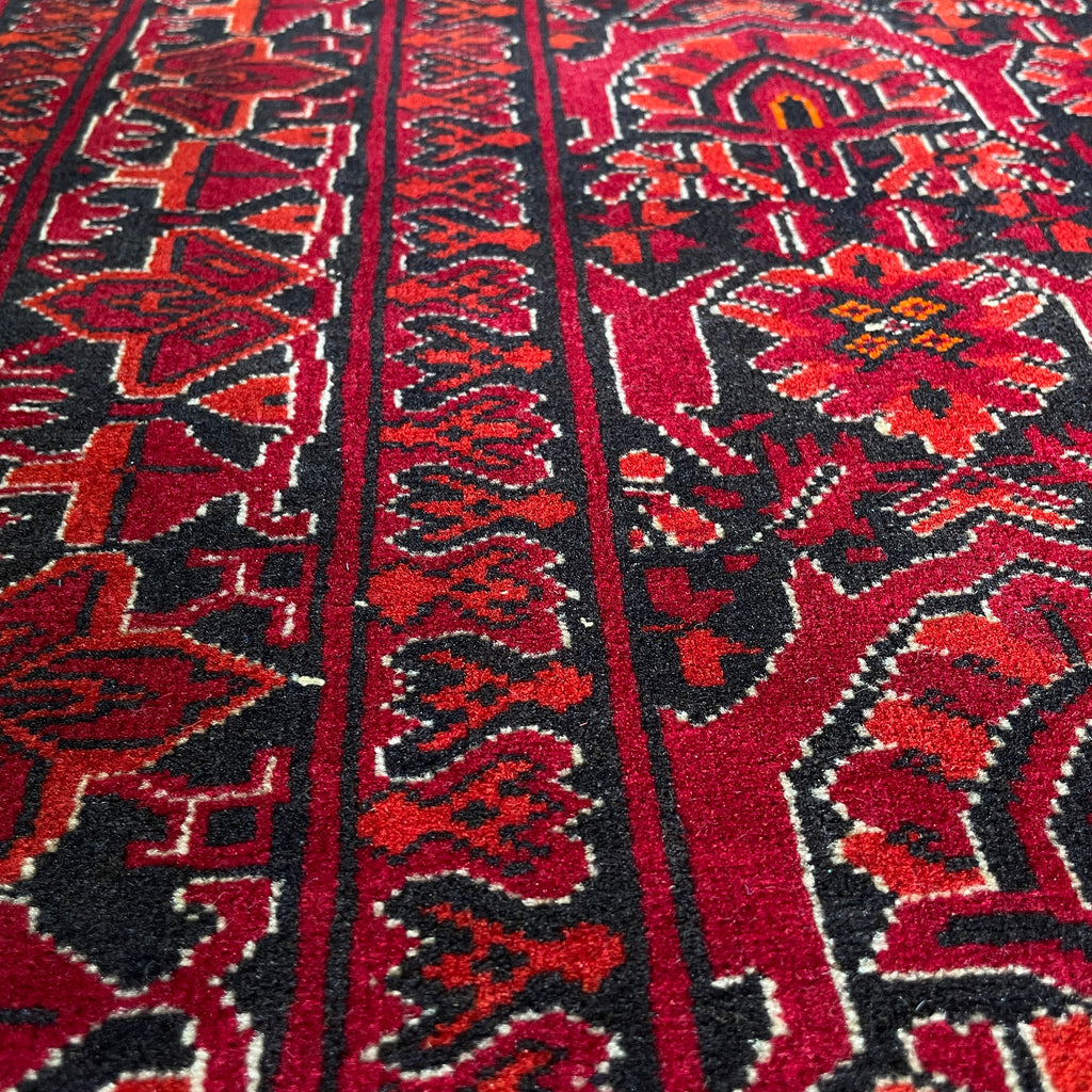 208 x 125 cm | Afghan Gul-Bagh Rug (Old 1990)