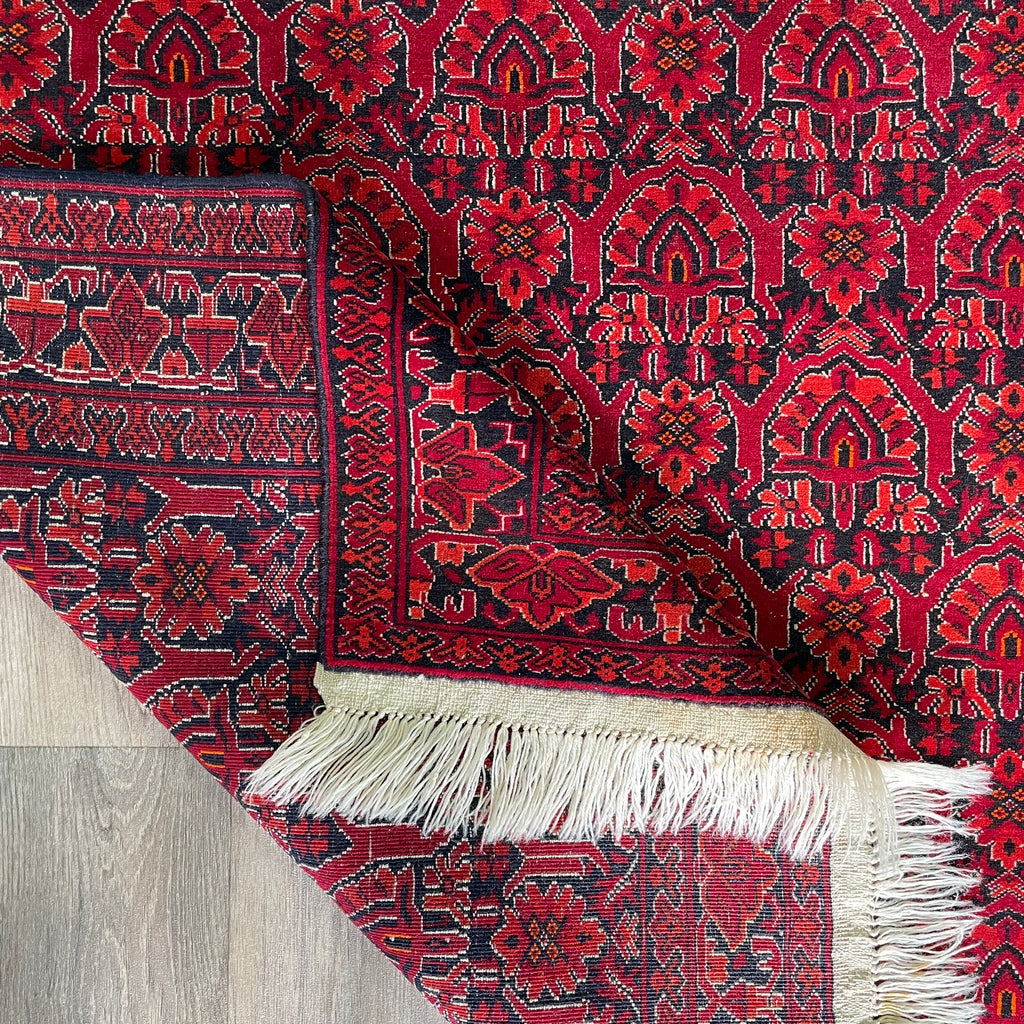 208 x 125 cm | Afghan Gul-Bagh Rug (Old 1990)