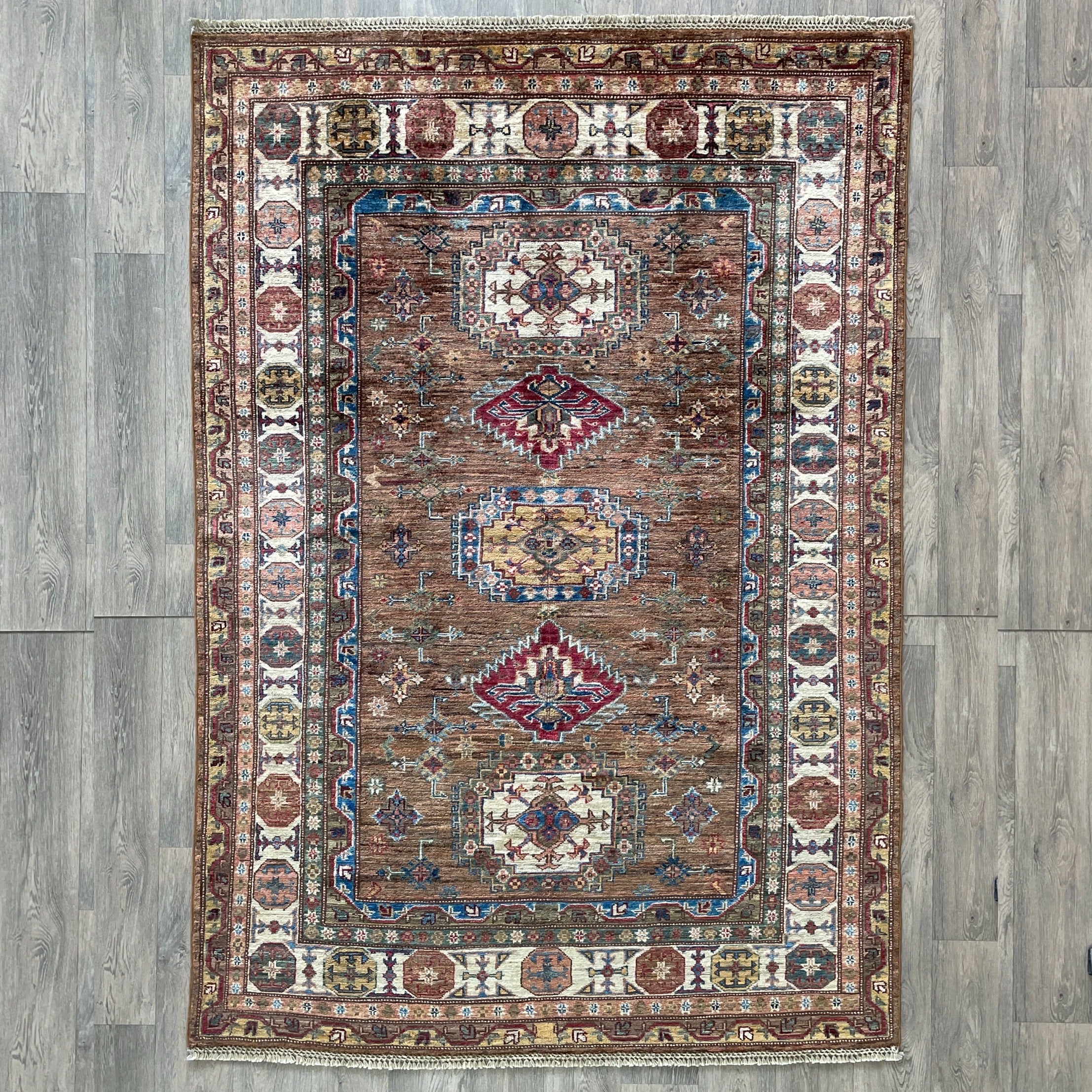226 x 153 cm | Afghan Super Kazak Rug
