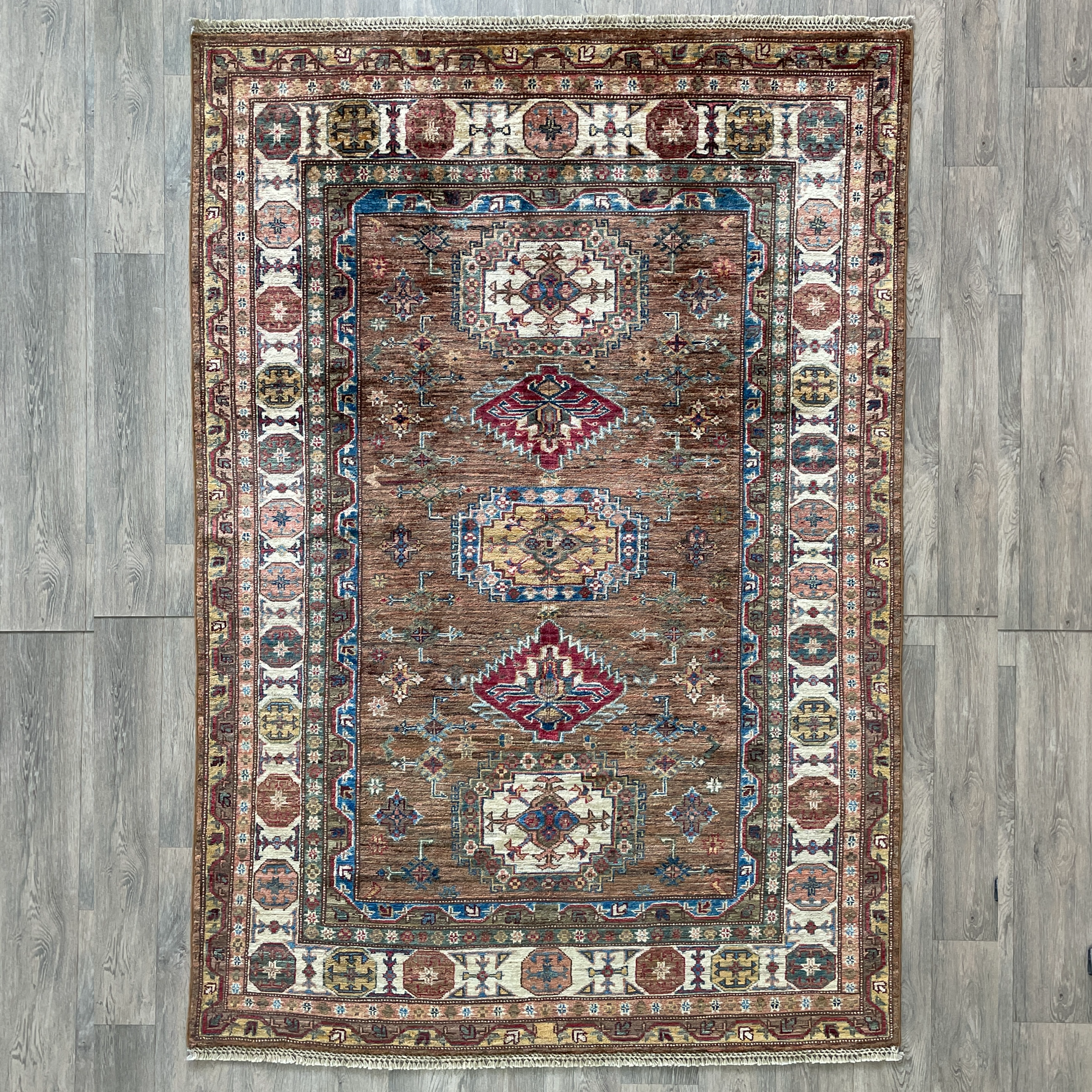 226 x 153 cm | Afghan Super Kazak Rug