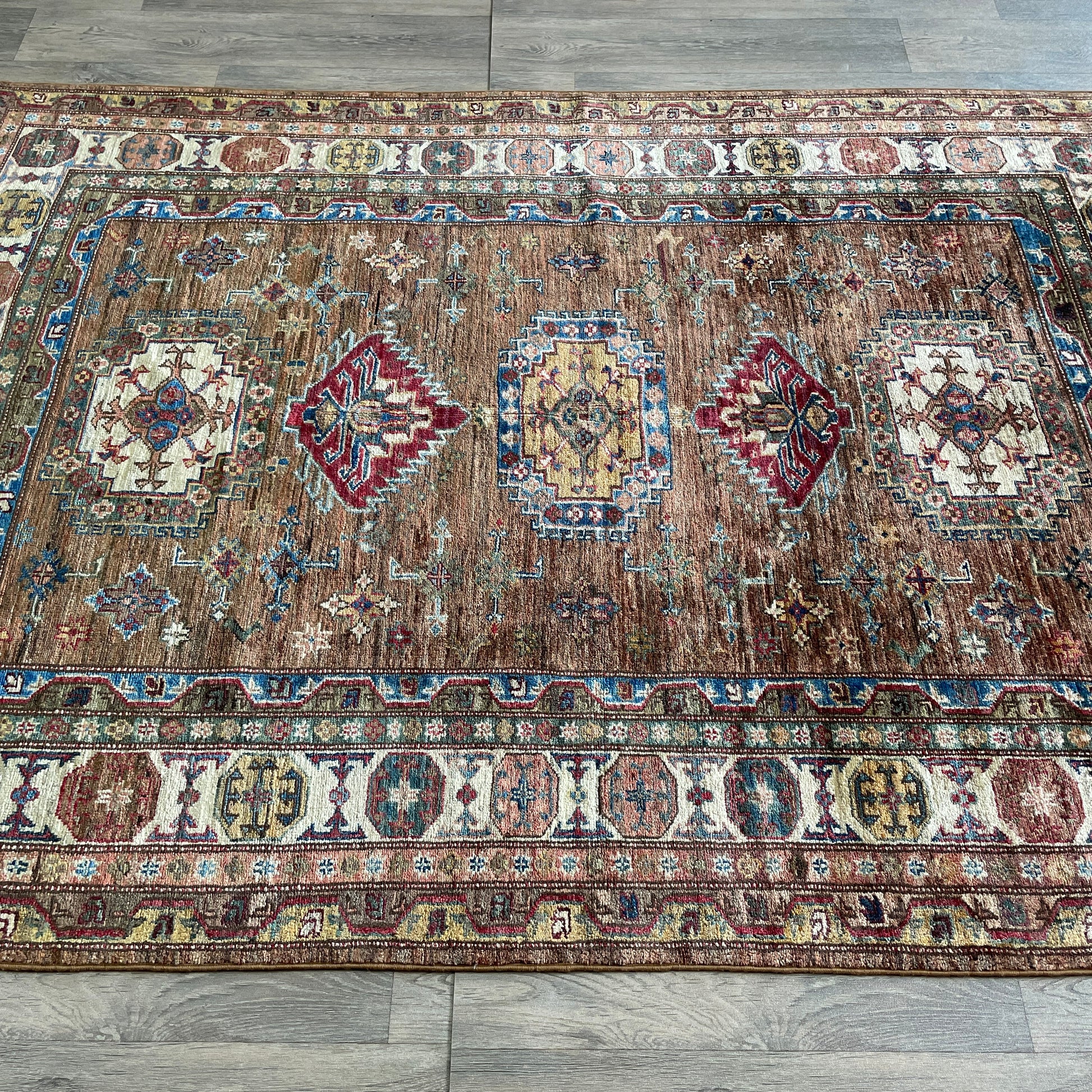 226 x 153 cm | Afghan Super Kazak Rug
