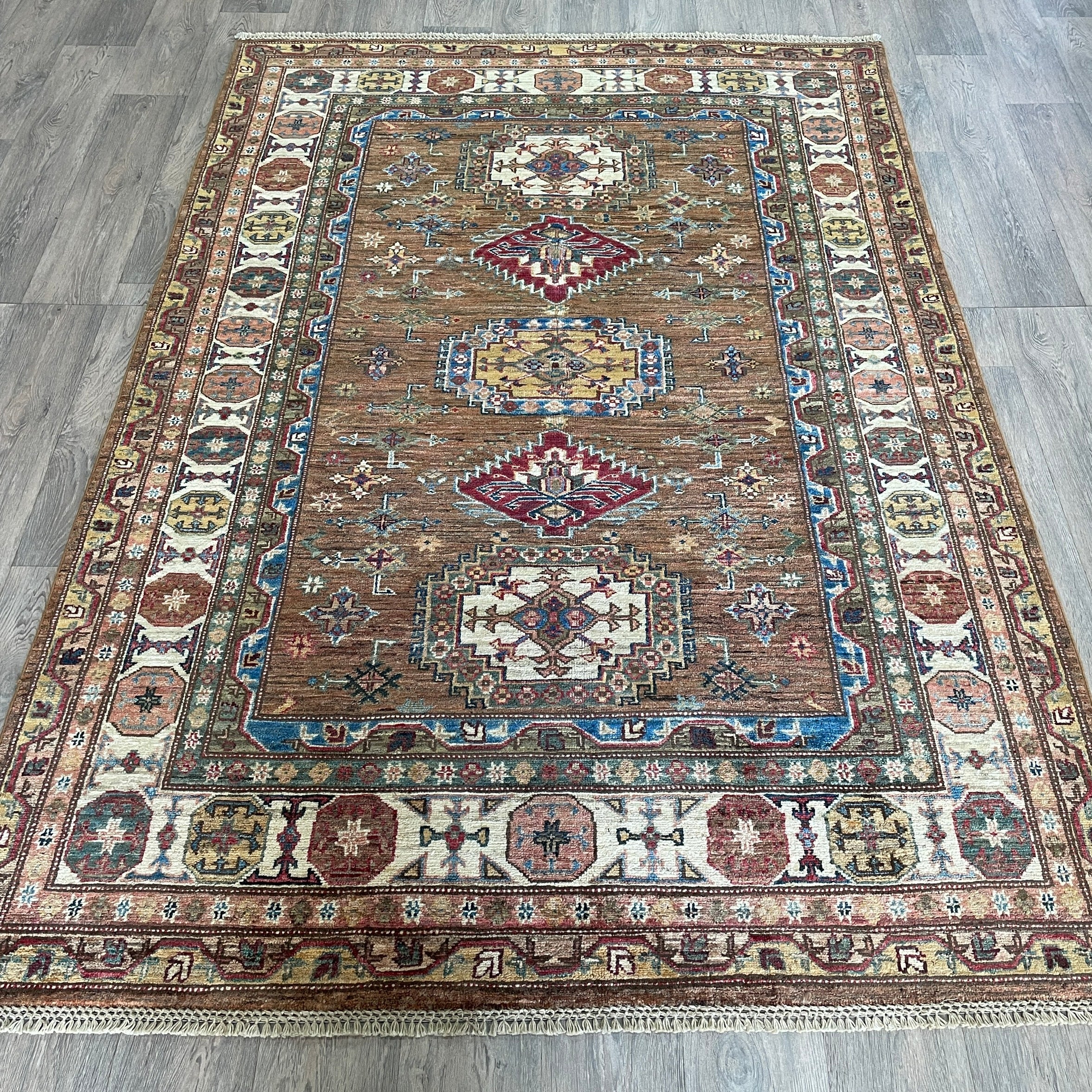 226 x 153 cm | Afghan Super Kazak Rug