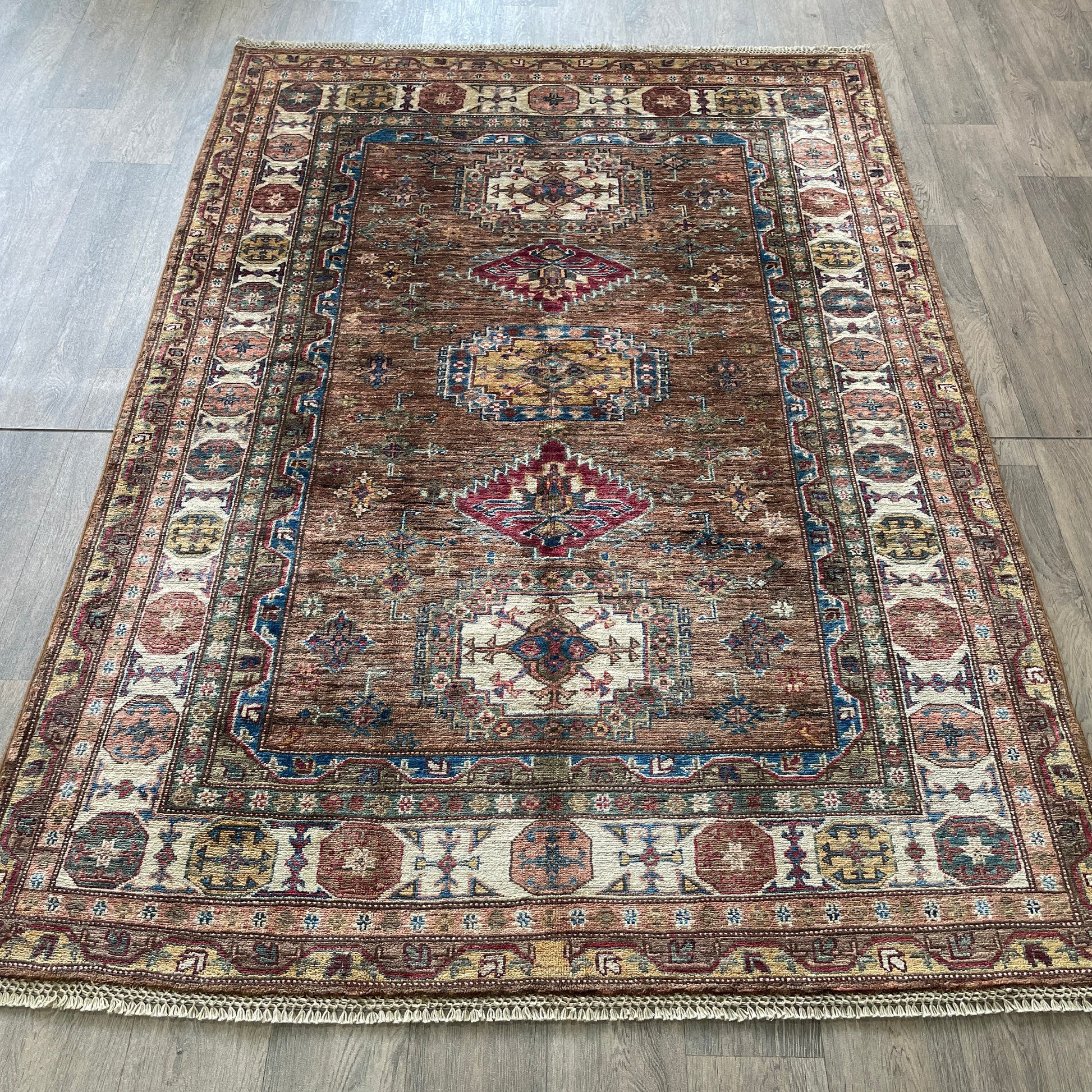 226 x 153 cm | Afghan Super Kazak Rug