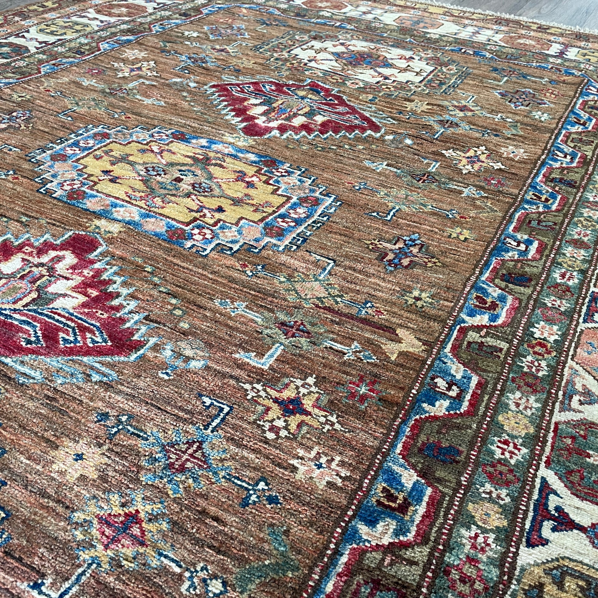 226 x 153 cm | Afghan Super Kazak Rug