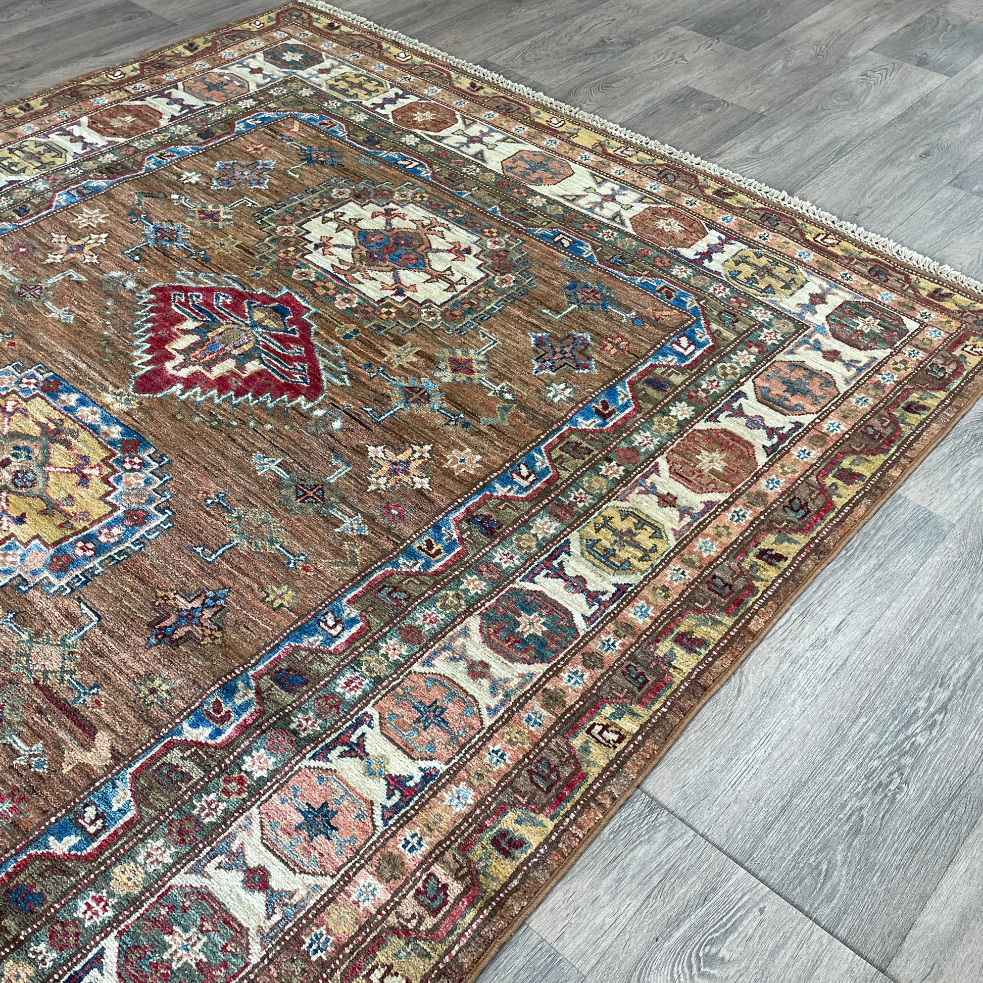 226 x 153 cm | Afghan Super Kazak Rug