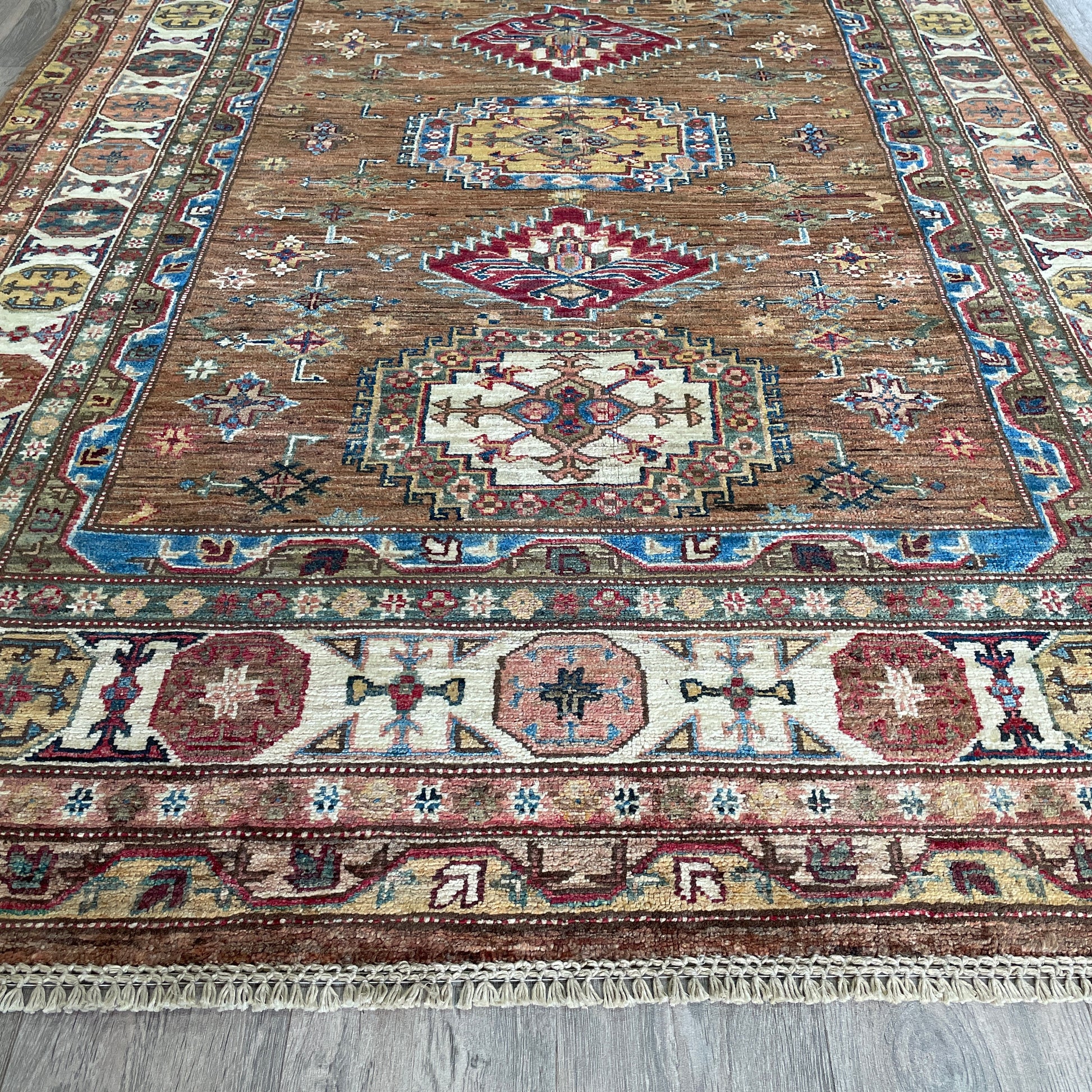 226 x 153 cm | Afghan Super Kazak Rug