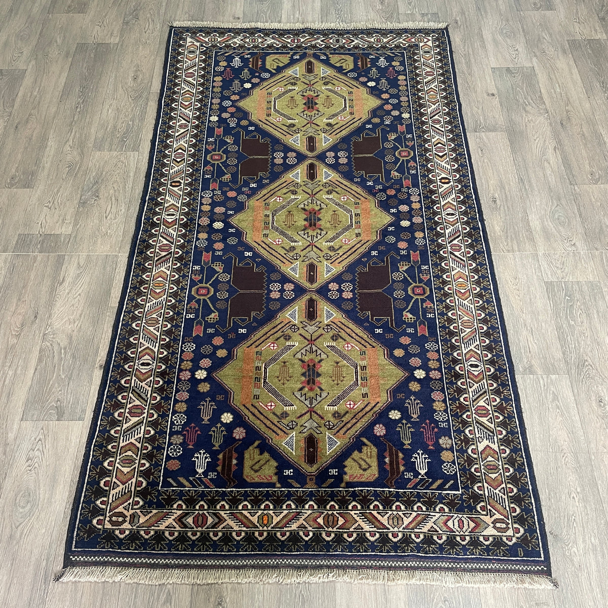 Vintage Afghan 'Sarkhat' Baluch Rug c. 1970